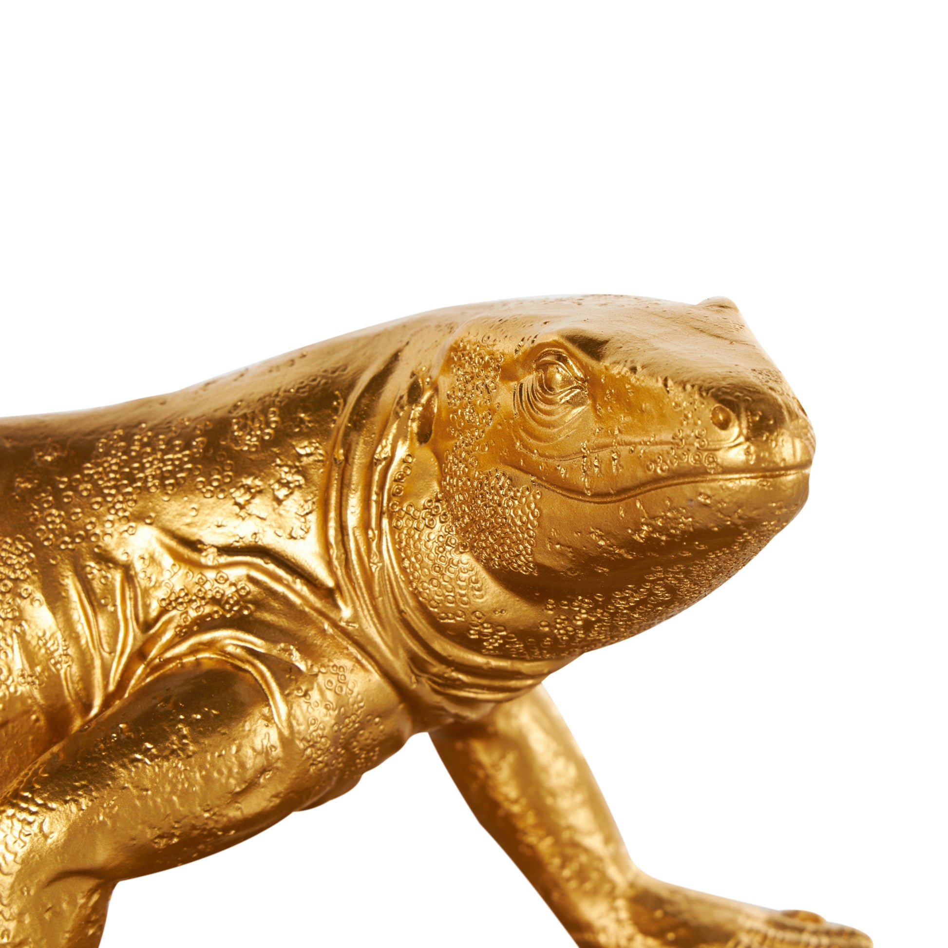 Set of 2 Lizard Gold Resin Crawling Decorative Bookends