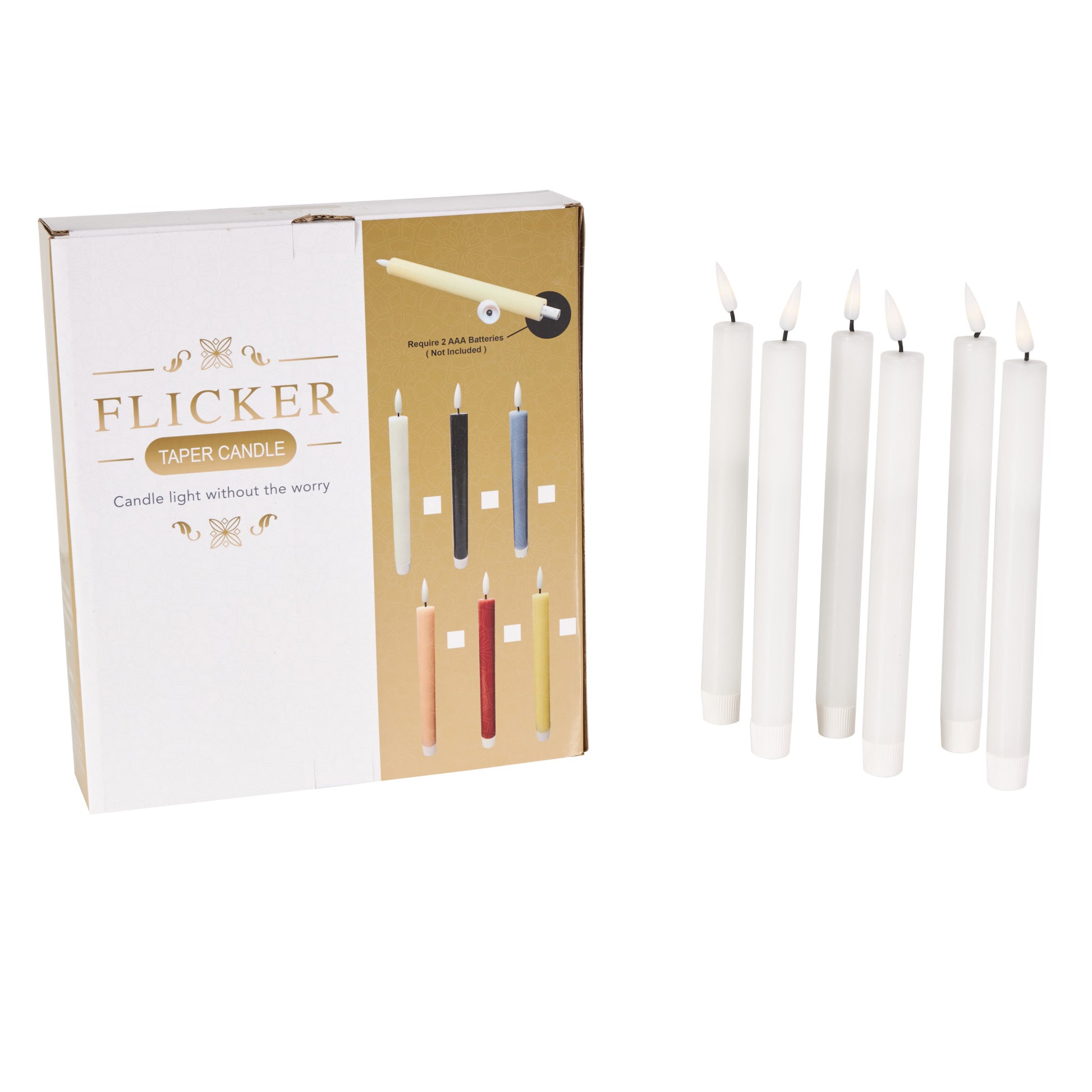 Set of 6 Wax Indoor Outdoor Flameless Candle with Remote Control Set of 6 10"H