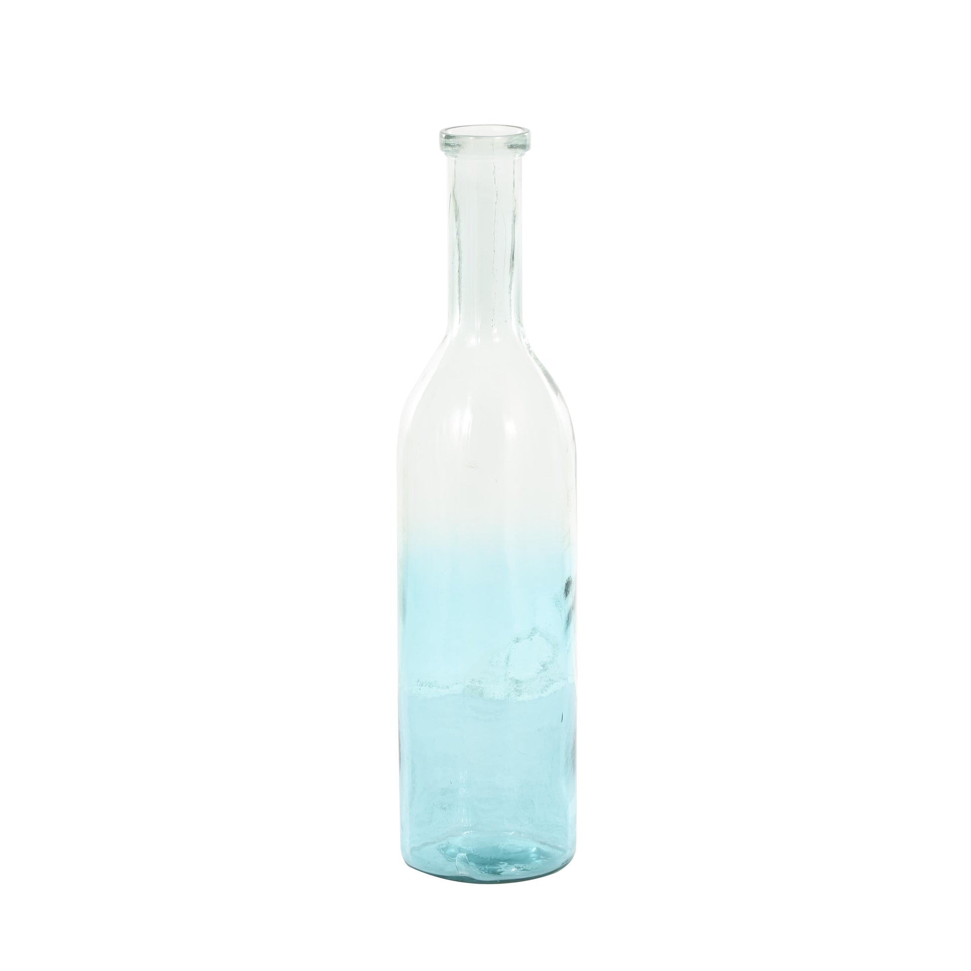 Recycled Glass Handmade Tall Spanish Bottleneck Decorative Vase 7" x 7" x 30"
