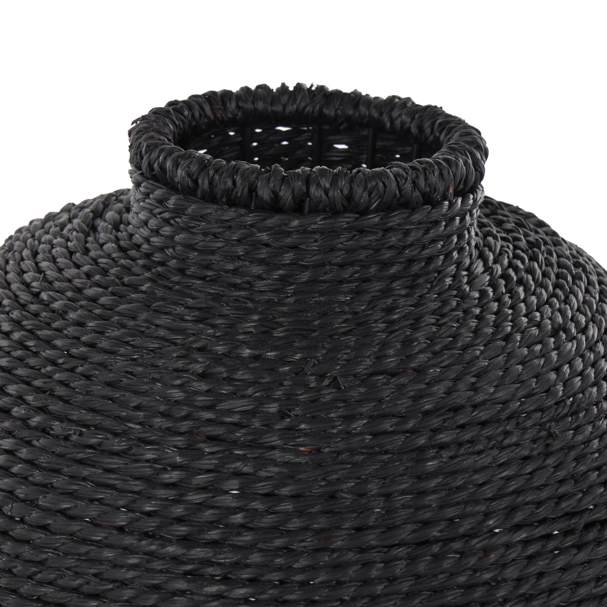 Black Metal Handmade Wrapped Pot Decorative Vase