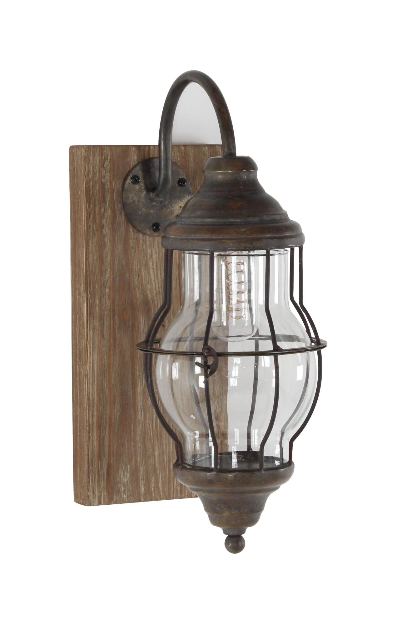 Scroll Brown Metal Battery Operated Room Accent Lamp with Included Fixed LED Light