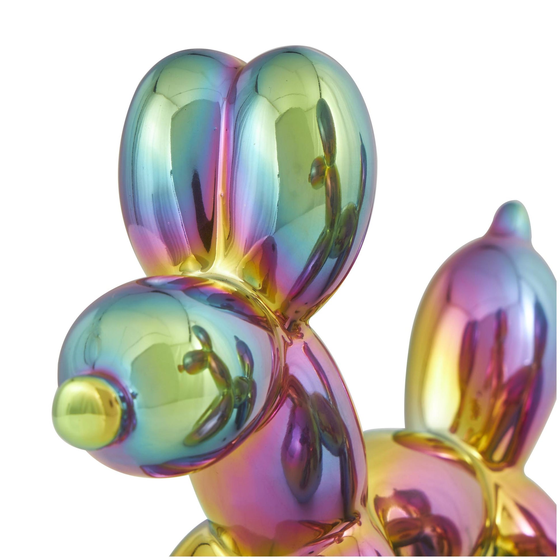 Set of 2 Dog Porcelain Ceramic Balloon Decorative Sculpture