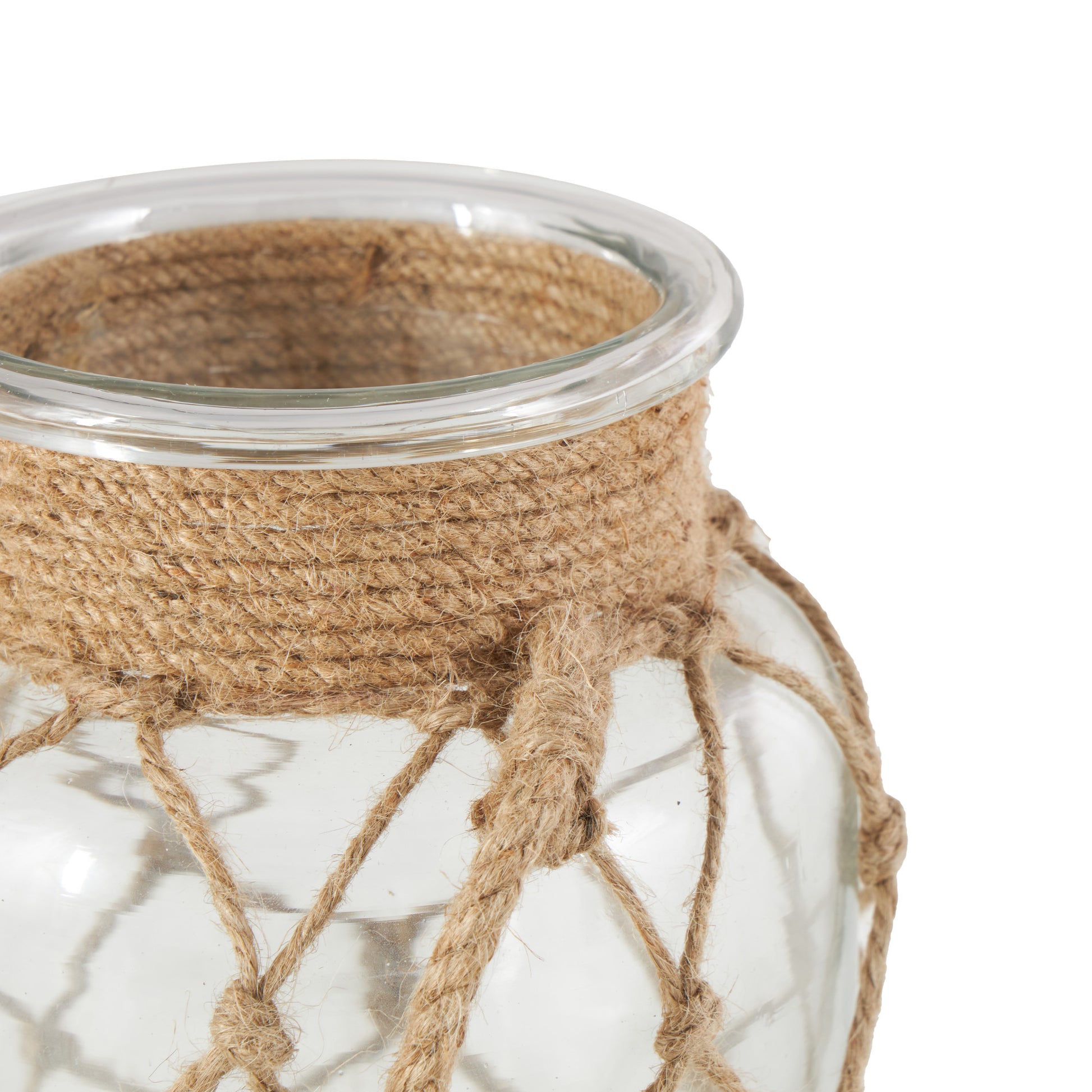 Brown Glass Handmade Decorative Indoor Outdoor Candle Lantern with Hanging Rope