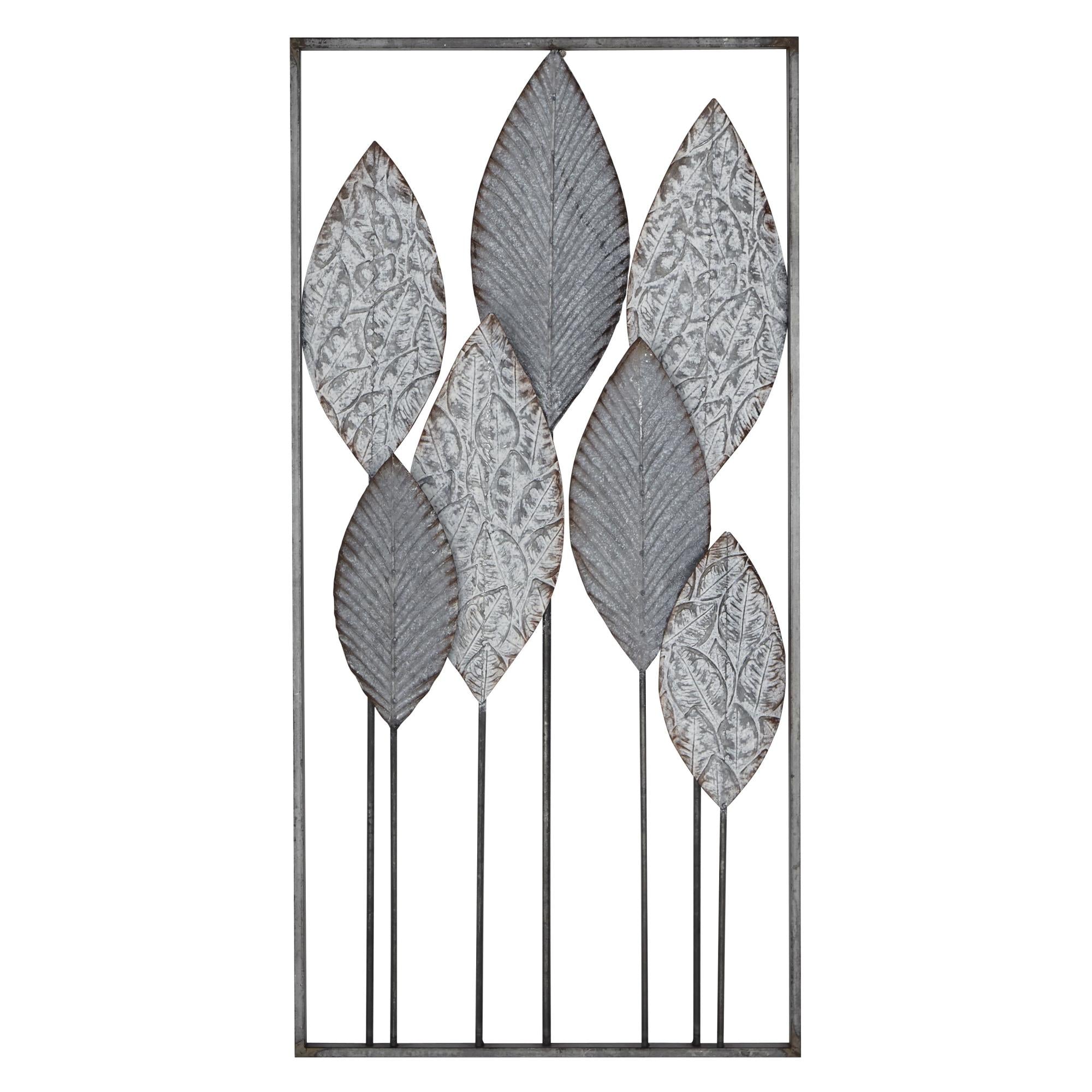 Leaf Metal Tall Cut-Out Home Wall Decor with Intricate Laser Cut Designs 20" x 1" x 37"