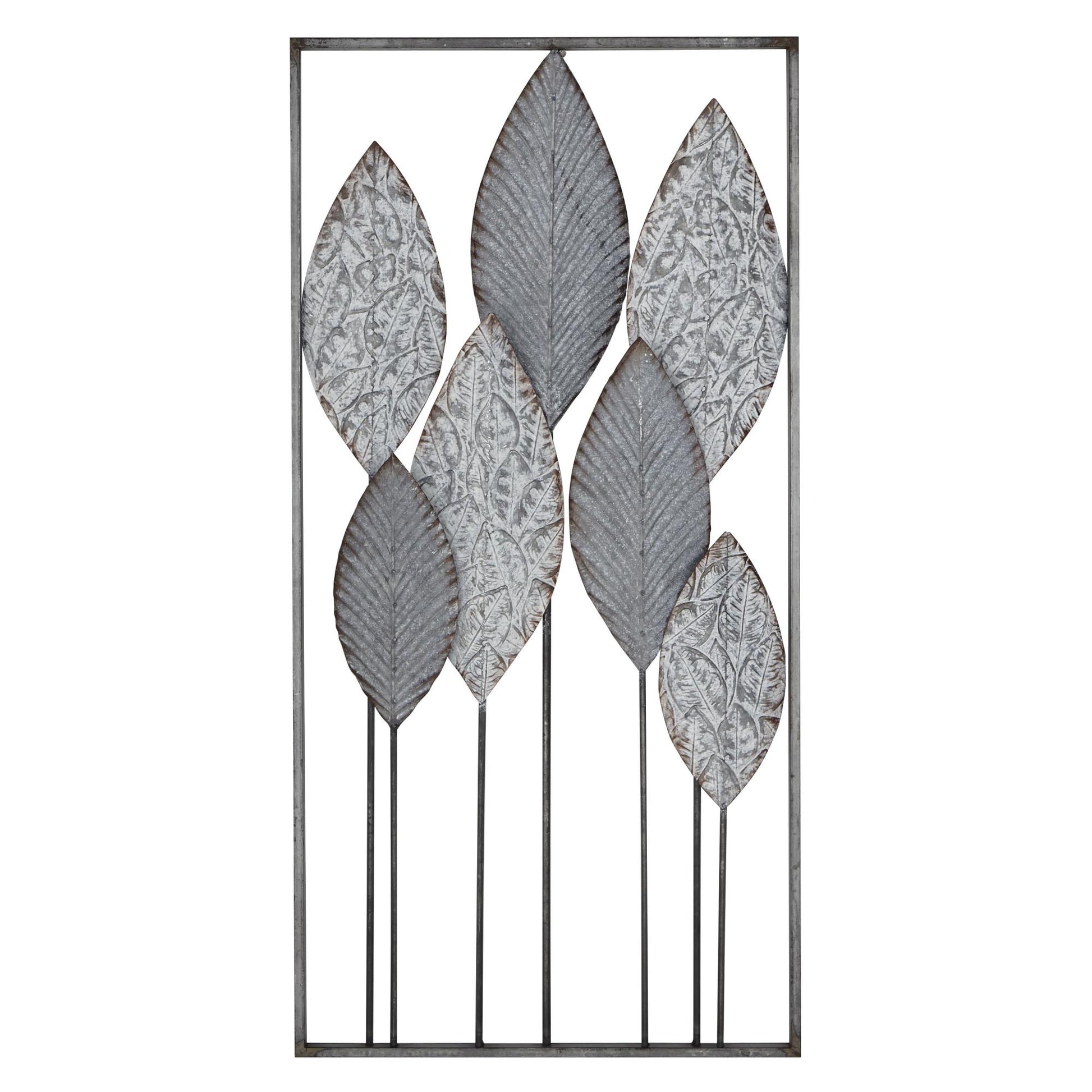 Leaf Metal Tall Cut-Out Home Wall Decor with Intricate Laser Cut Designs 20" x 1" x 37"
