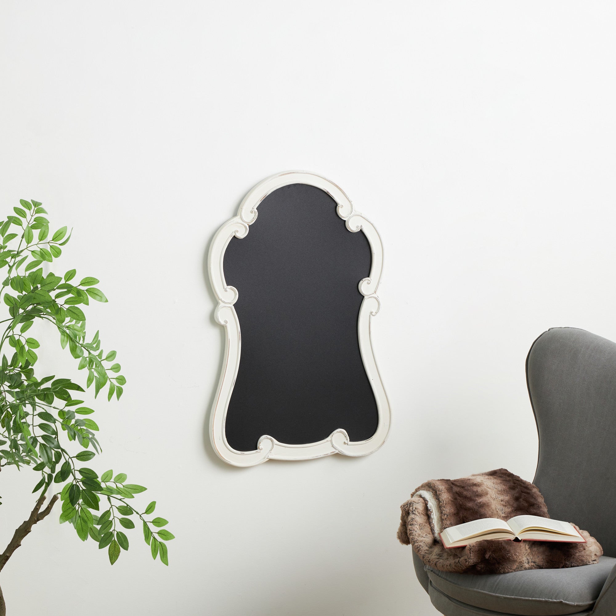 Sign White Wood Arched Scrolled Chalkboard Home Wall Decor