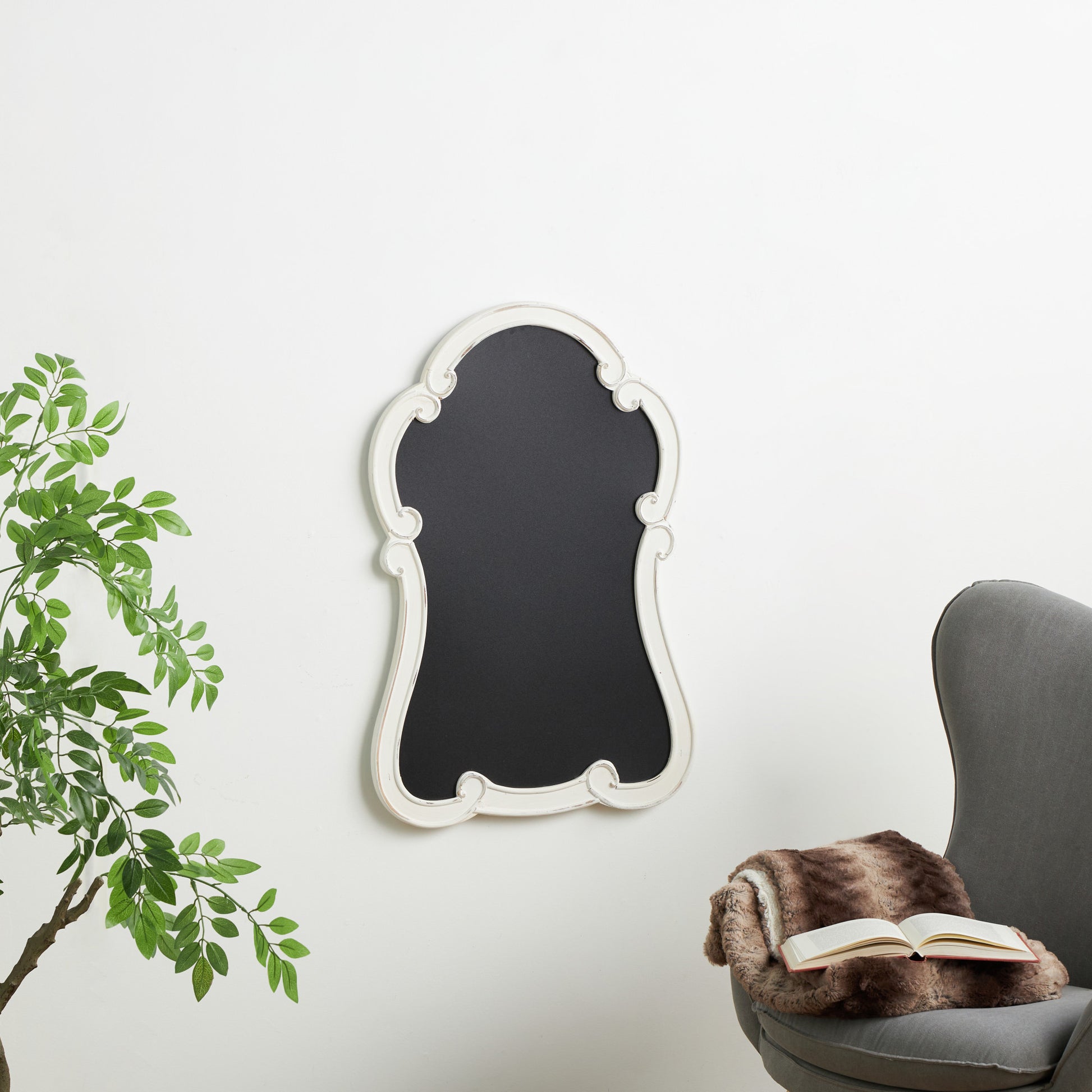 Sign White Wood Arched Scrolled Chalkboard Home Wall Decor