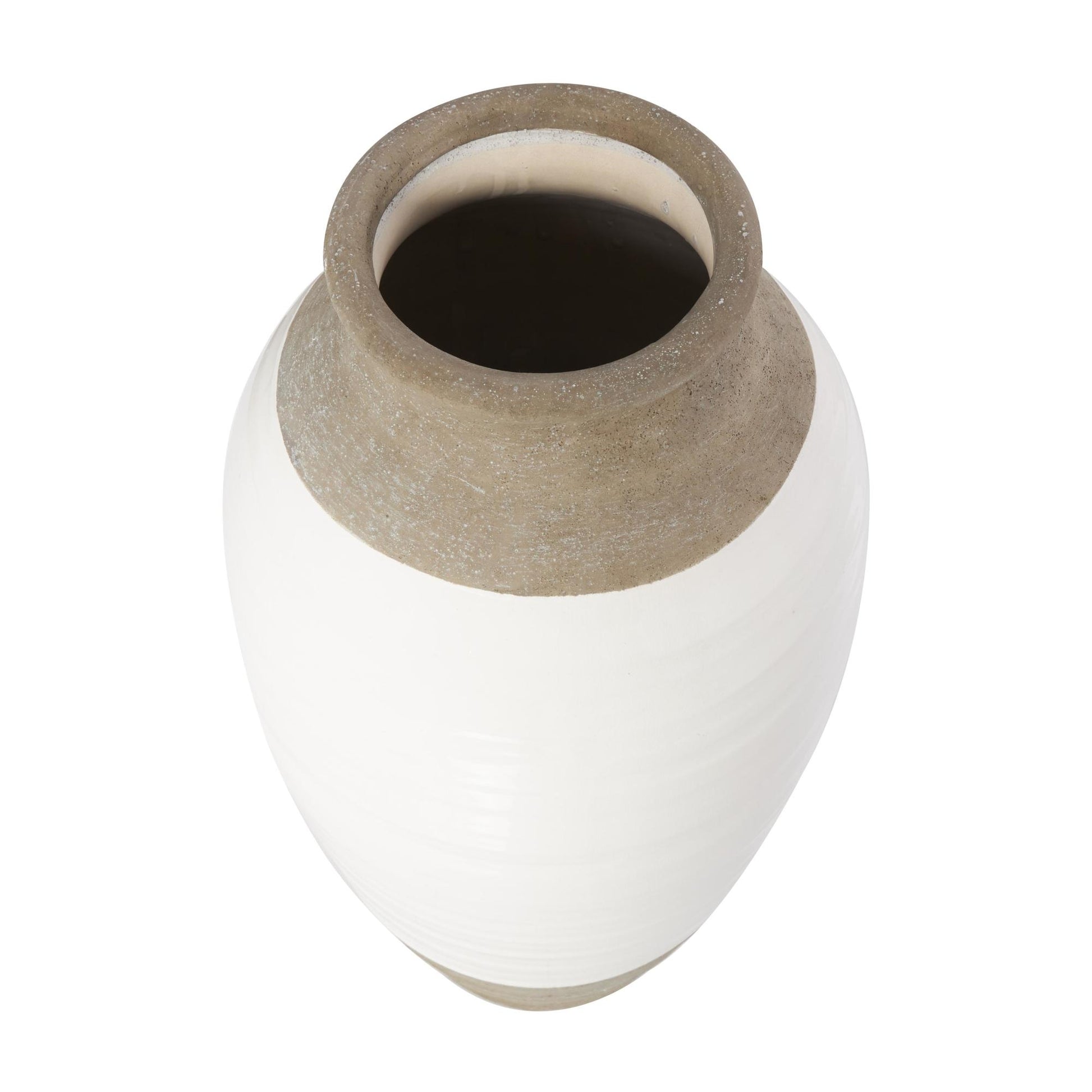 Gray Ceramic Decorative Vase with White Body