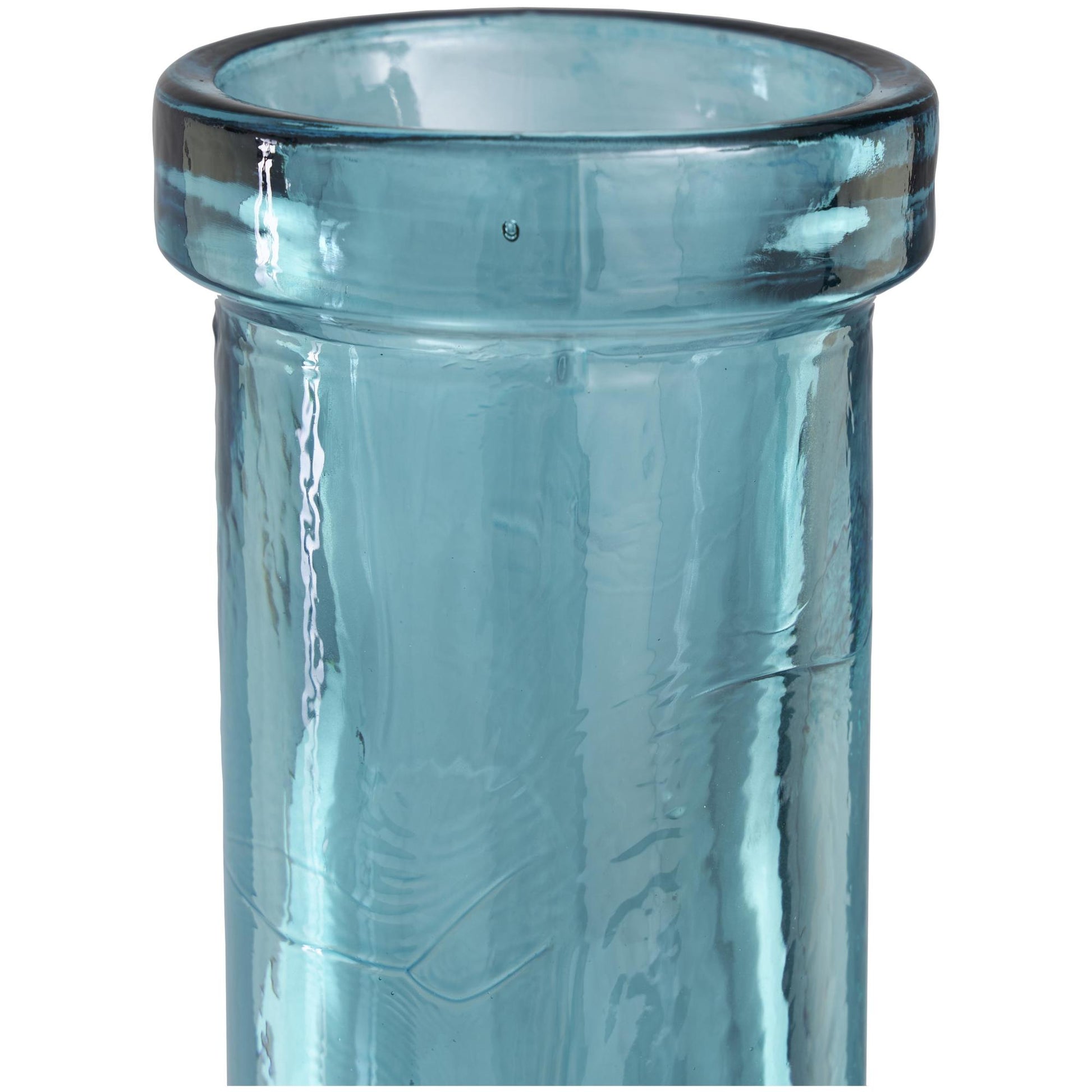 Recycled Glass Handmade Tall Spanish Bottleneck Decorative Vase 7" x 7" x 30"