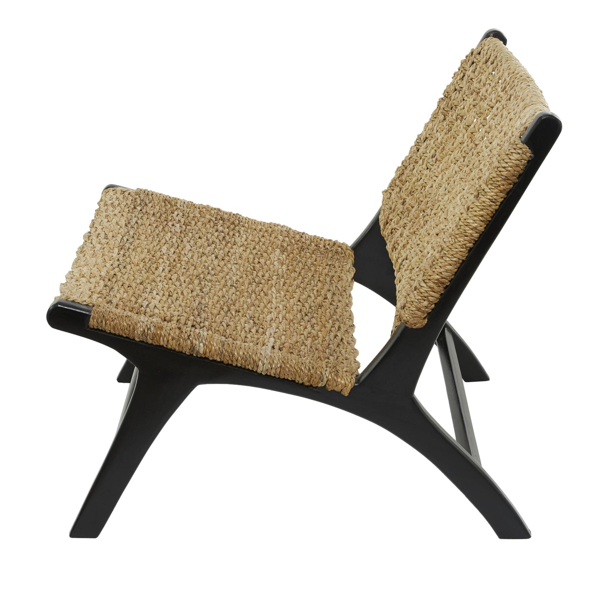 Teak Wood Handmade Living Room Accent Chair with Woven Cane Seat