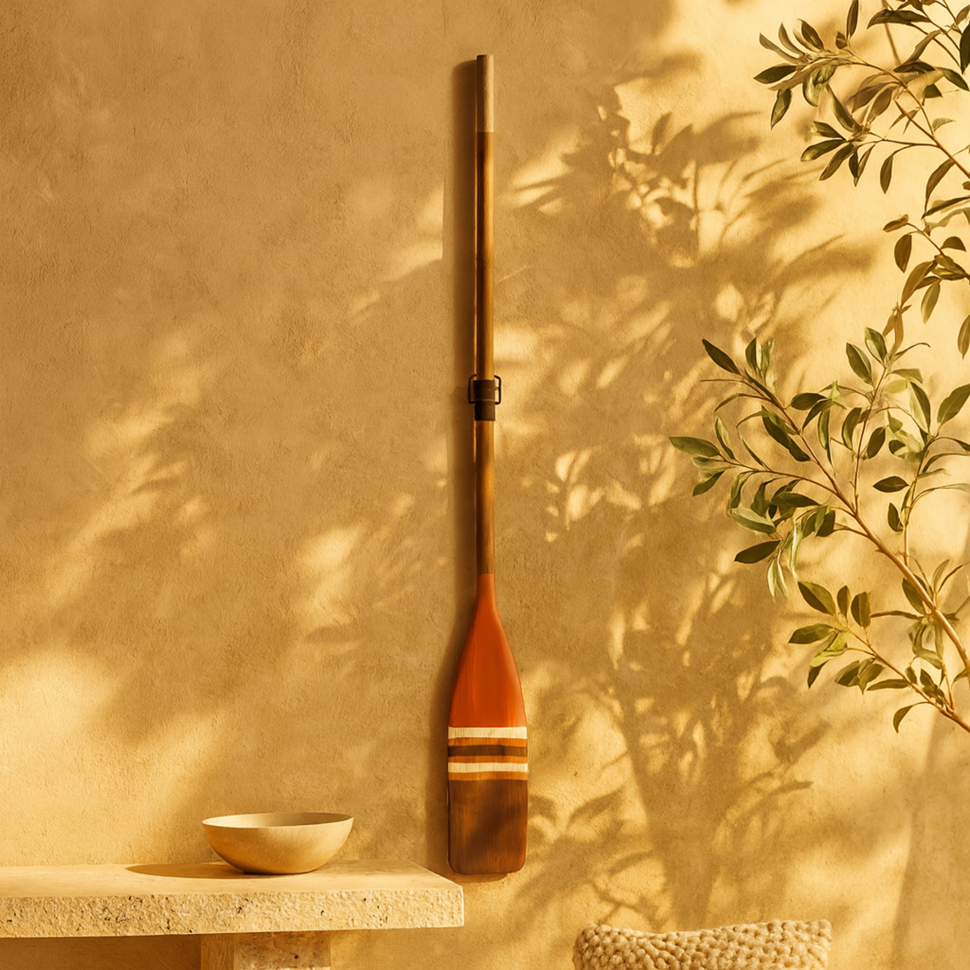 Paddle Wood Novelty Canoe Oar Home Wall Decor with Arrow and Stripe Patterns