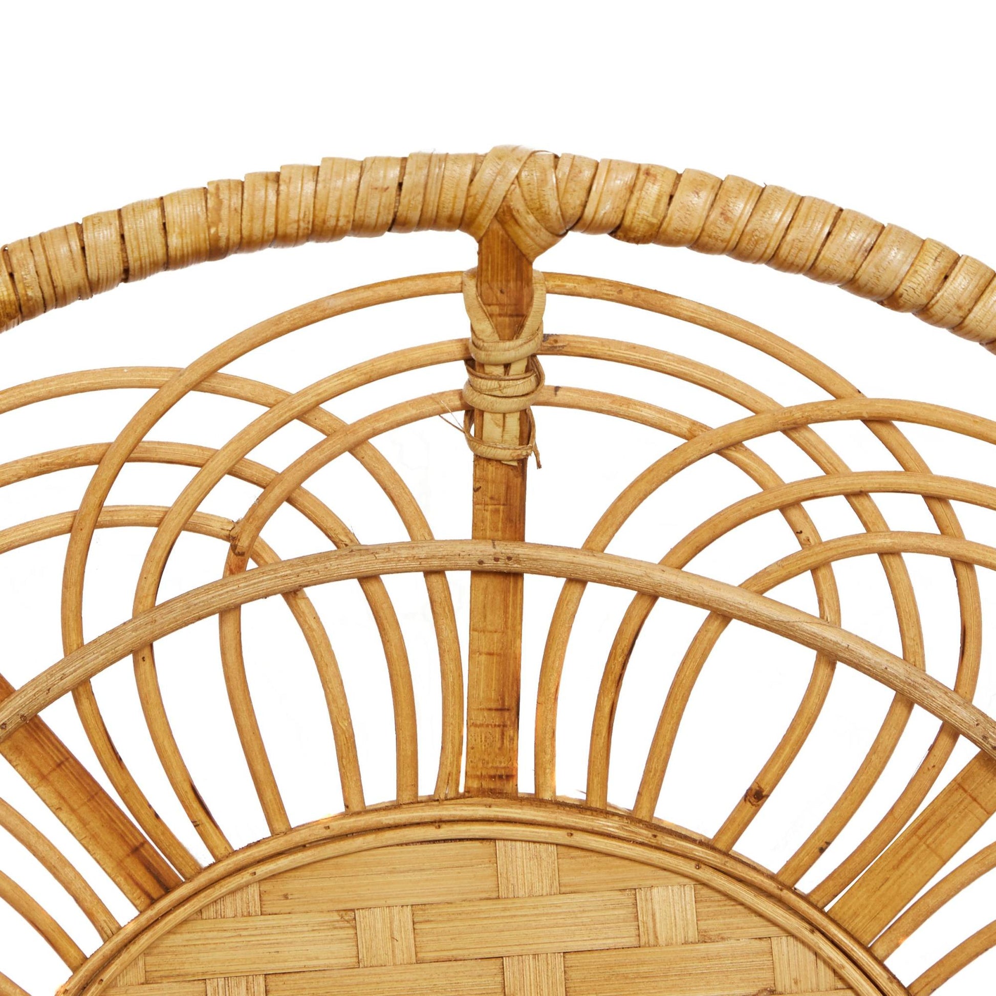 Set of 3 Plate Brown Wood Handmade Floral Basket Home Wall Decor