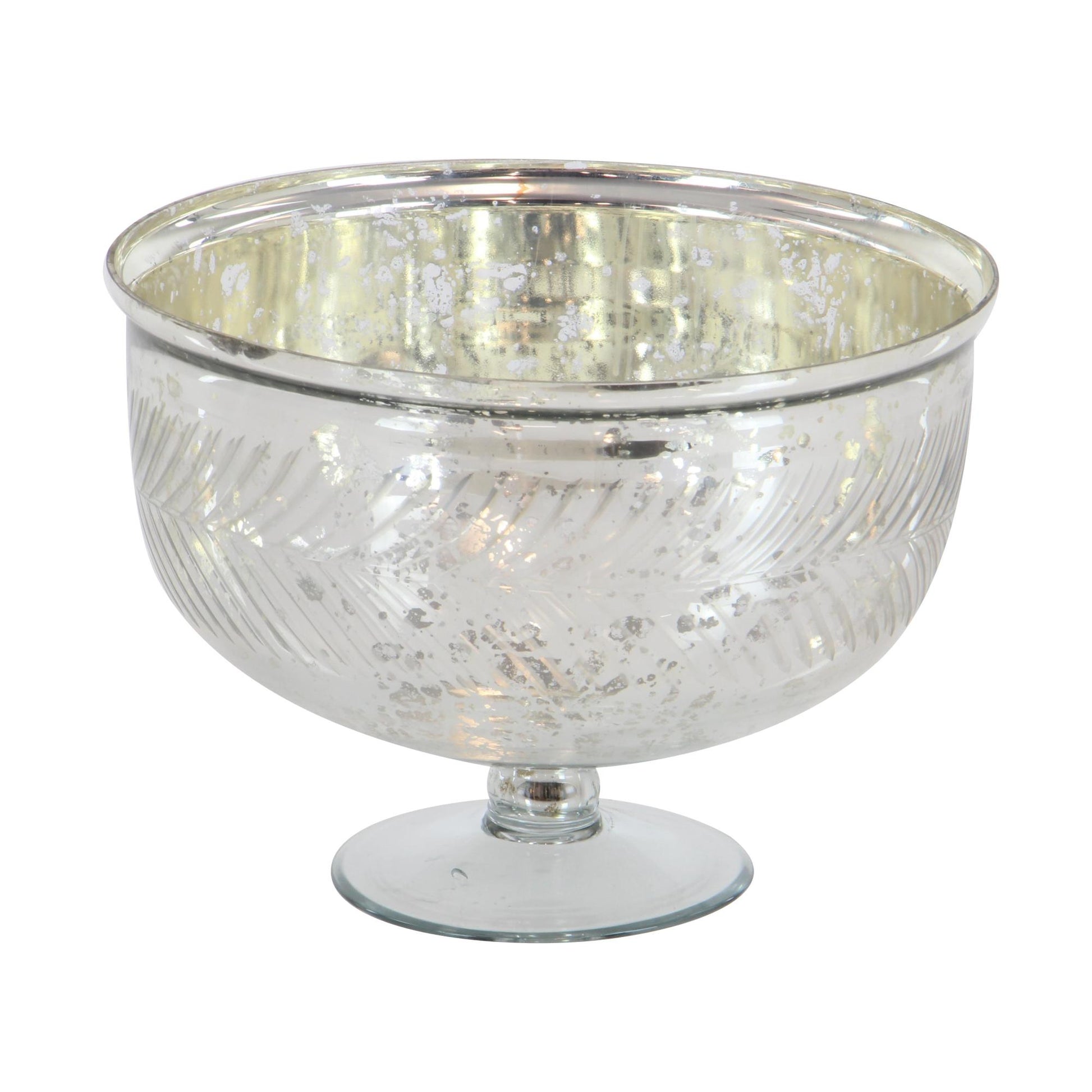 Silver Glass Handmade Large Decorative Bowl