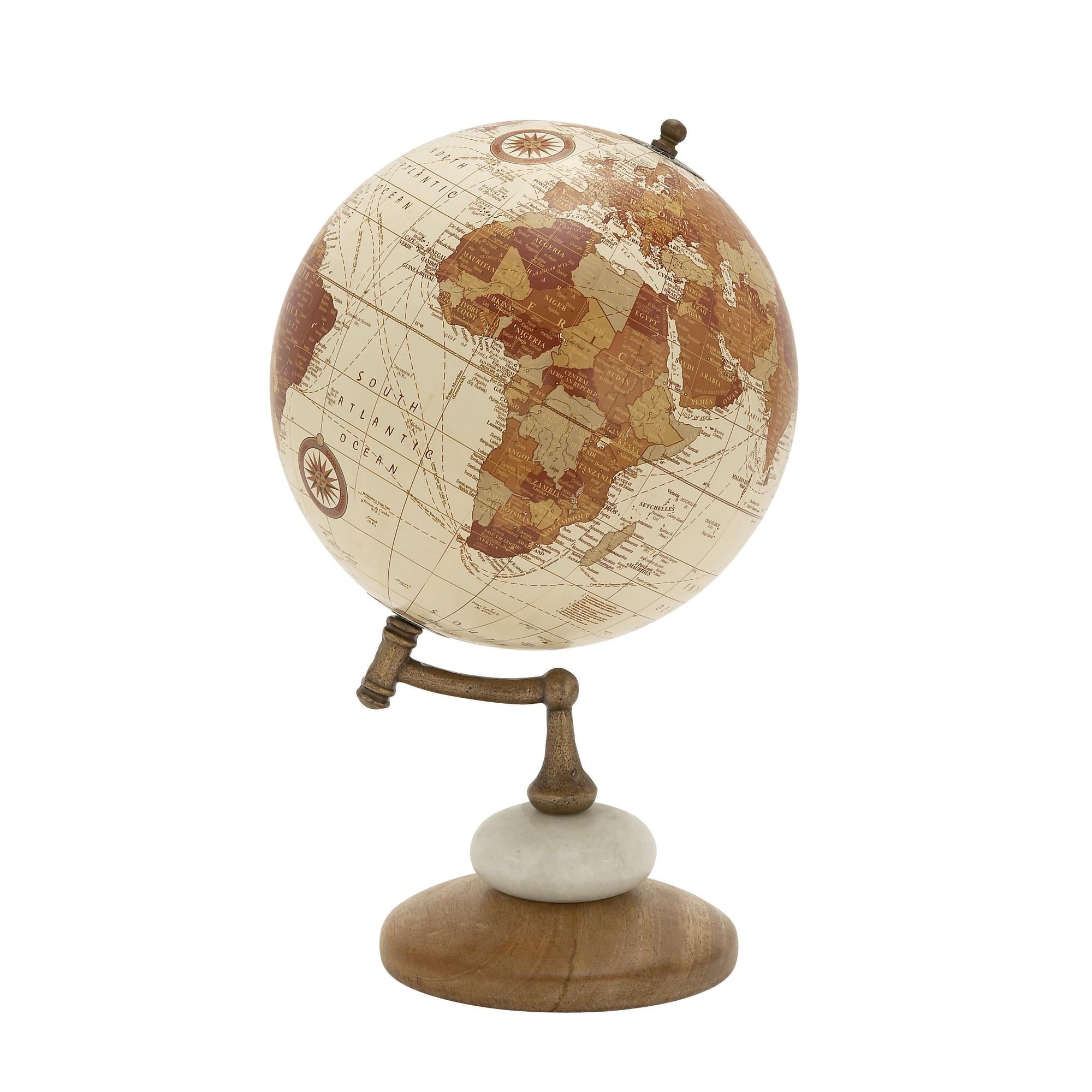 World Map Cream Mango Wood Educational/Geographic Earth Globe