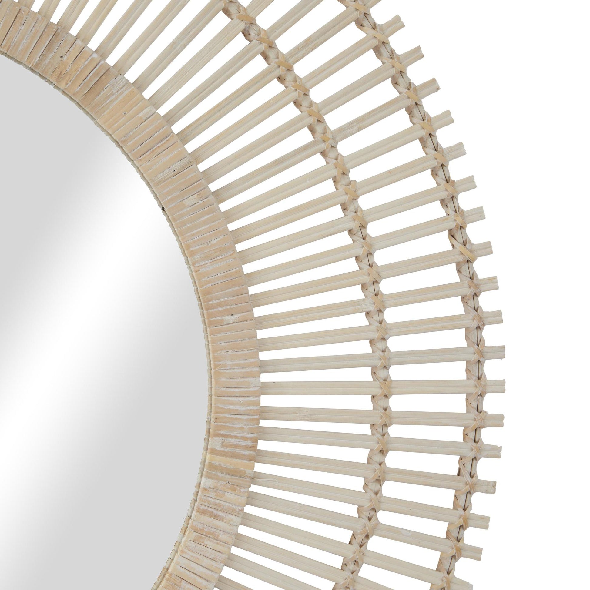 Starburst Bamboo Wood Handmade Stick Room Wall Mirror