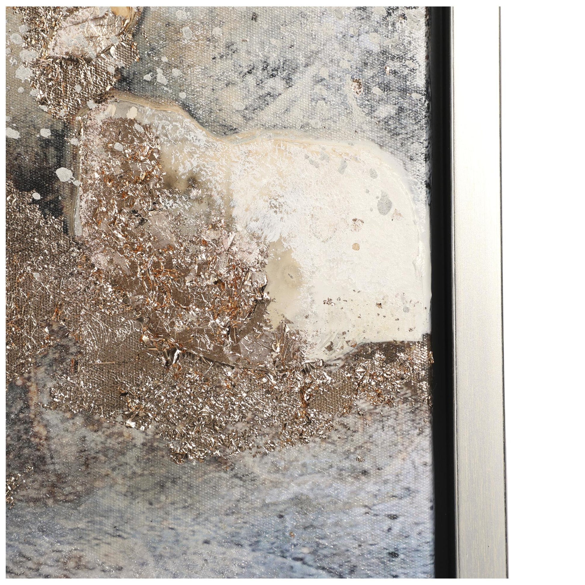 Abstract Multi Colored Canvas Watercolor Living Room Framed Wall Art with Gold Foil Accents