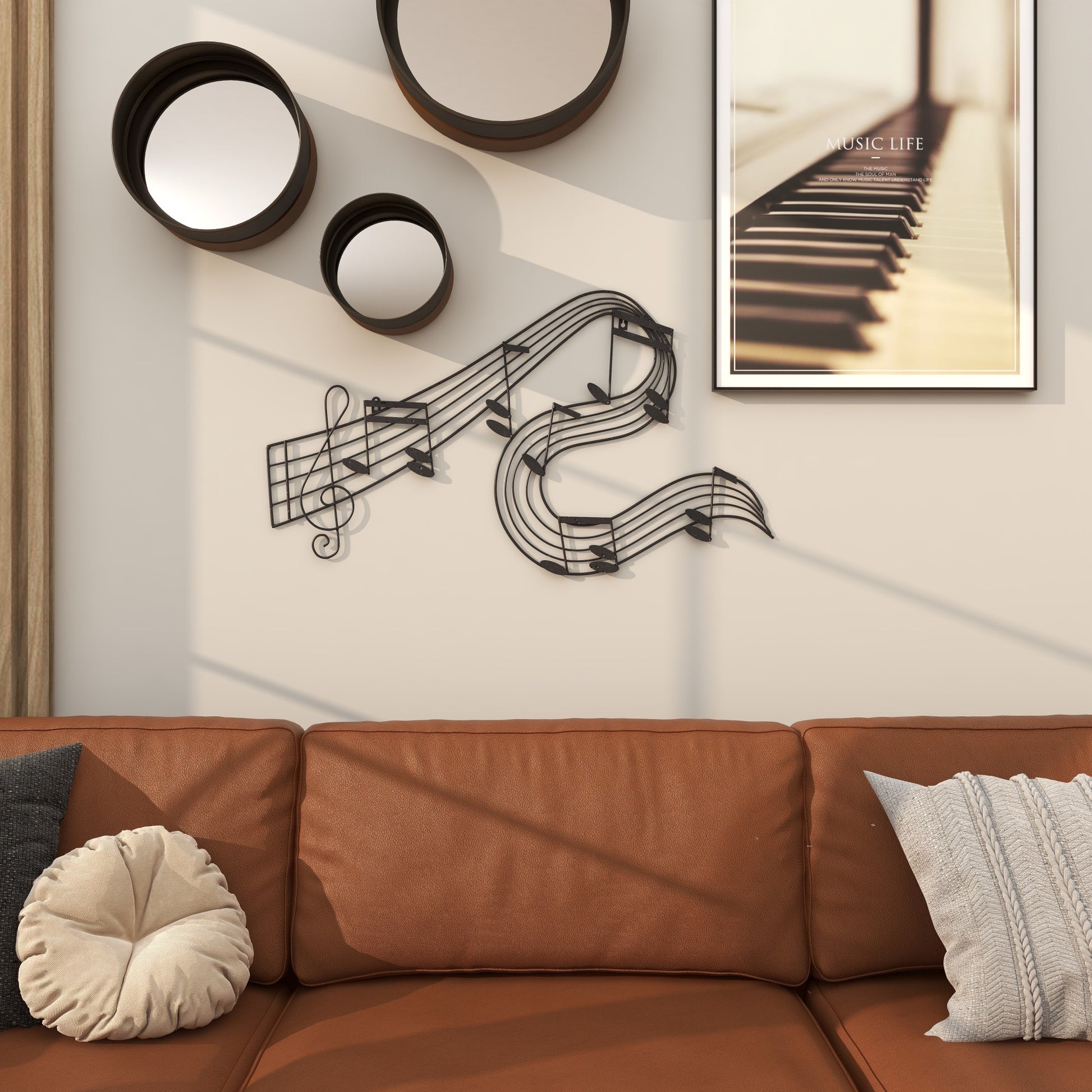 Musical Notes Black Metal Notes Home Wall Decor