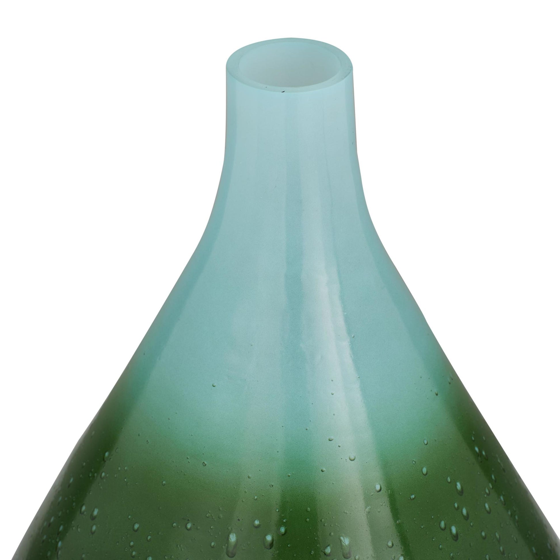 Green Glass Ombre Decorative Vase