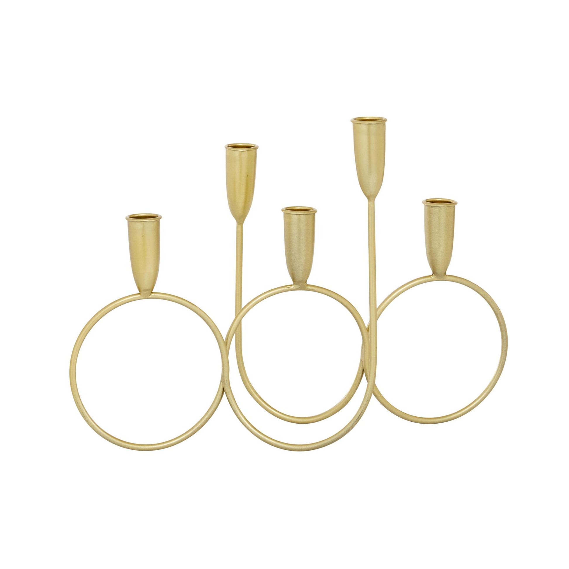 CosmoLiving by Cosmopolitan Gold Metal Decorative Candelabra