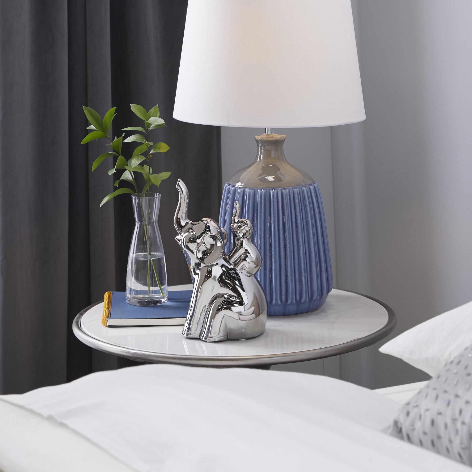 Elephant Silver Porcelain Ceramic Decorative Sculpture