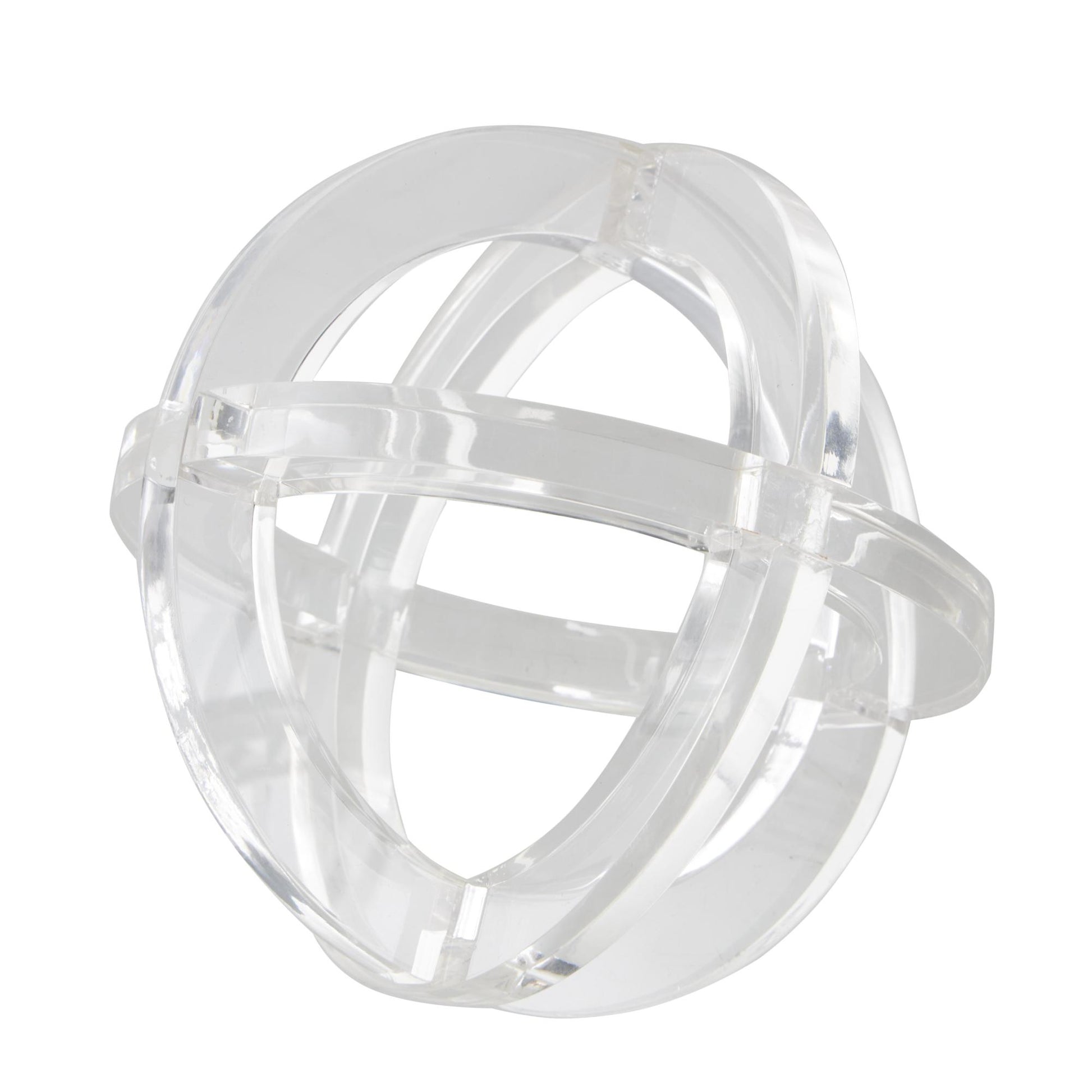 Set of 3 Geometric Clear Acrylic Plastic Delicate Decorative Sculpture