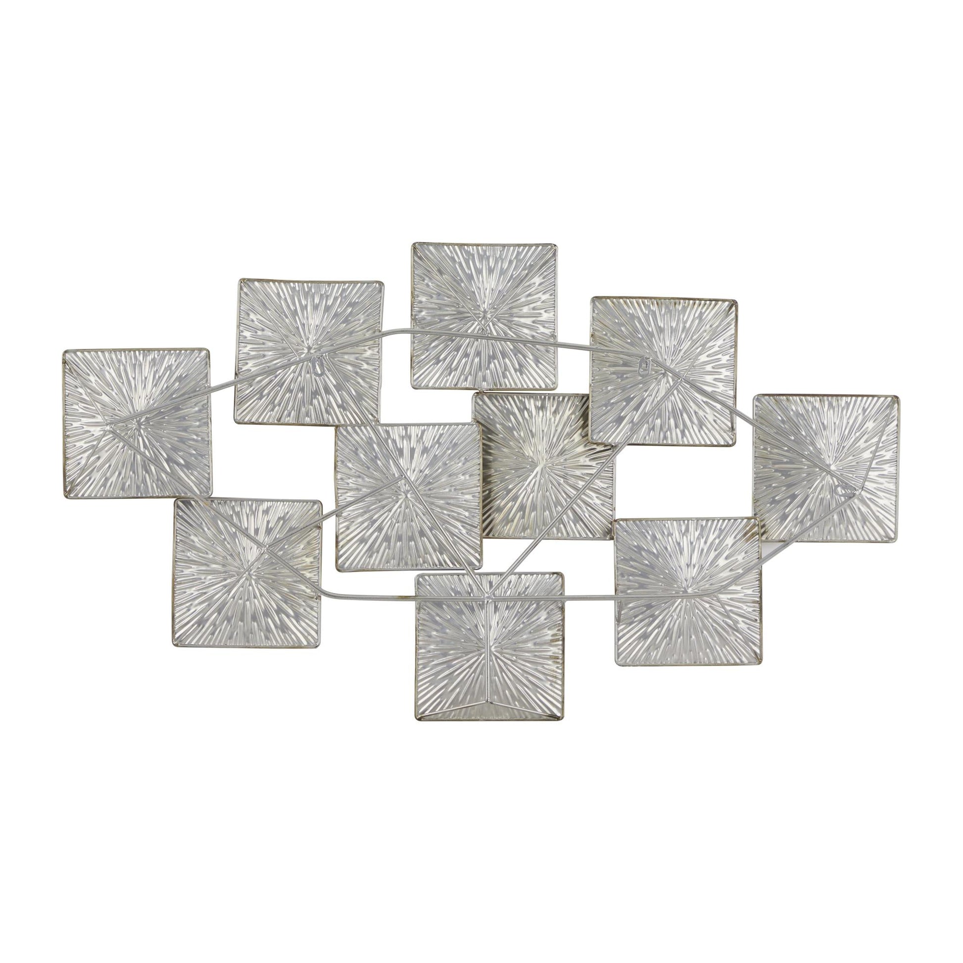 Sunburst Gold Metal Carved Overlapping Square Home Wall Decor