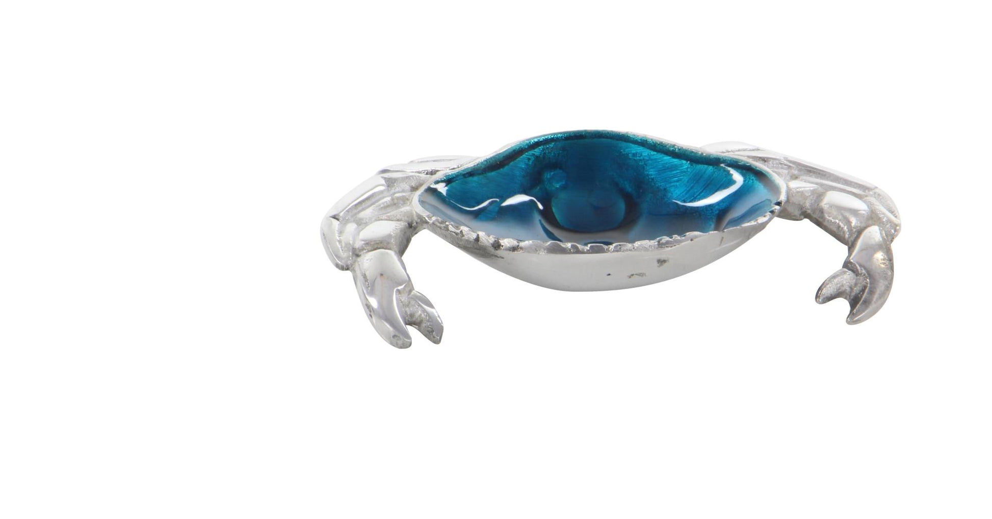 Set of 3 Crab Blue Aluminum Metal Decorative Serving Bowl with Enamel Interior