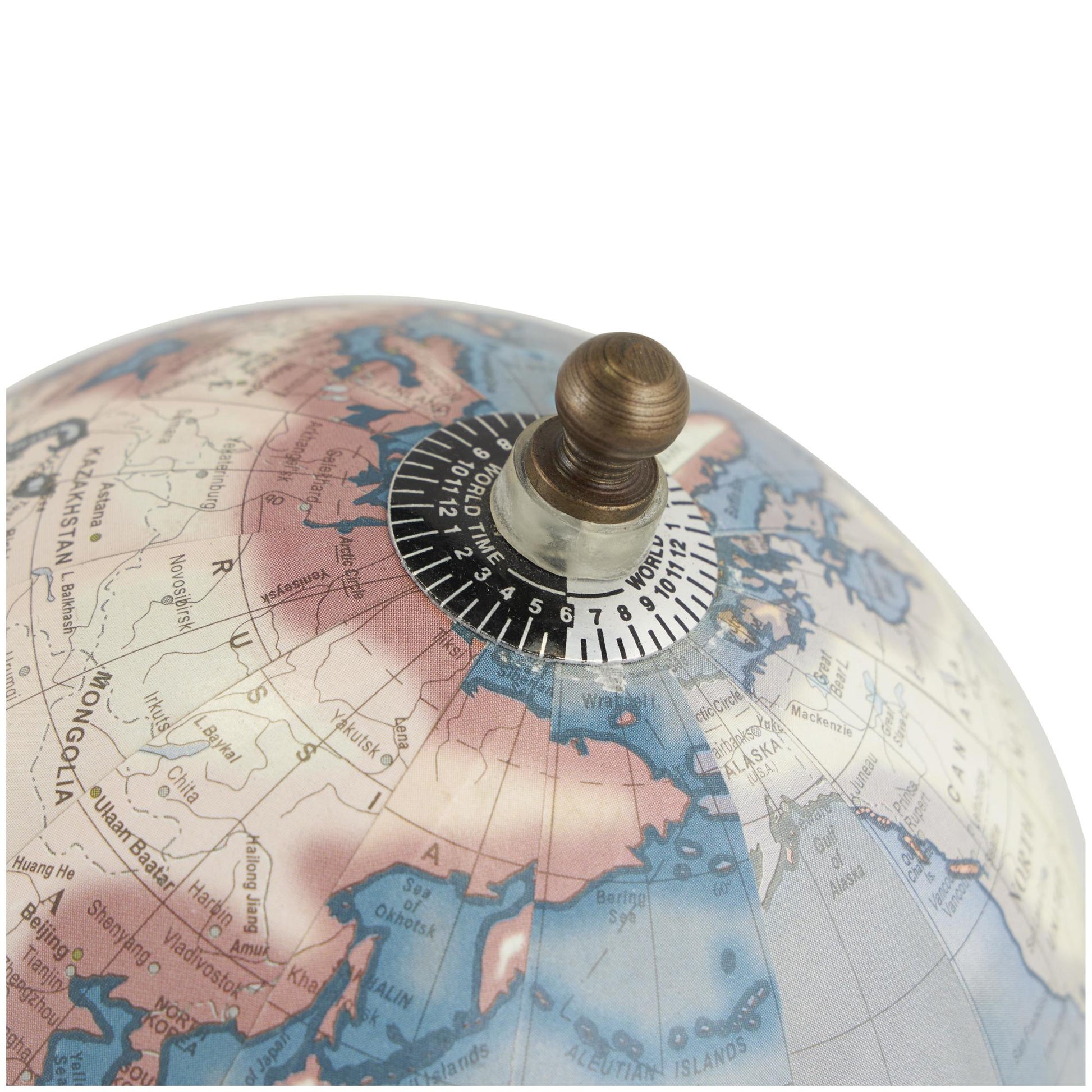 World Map Brown Plastic Educational/Geographic Earth Globe with Wood Base