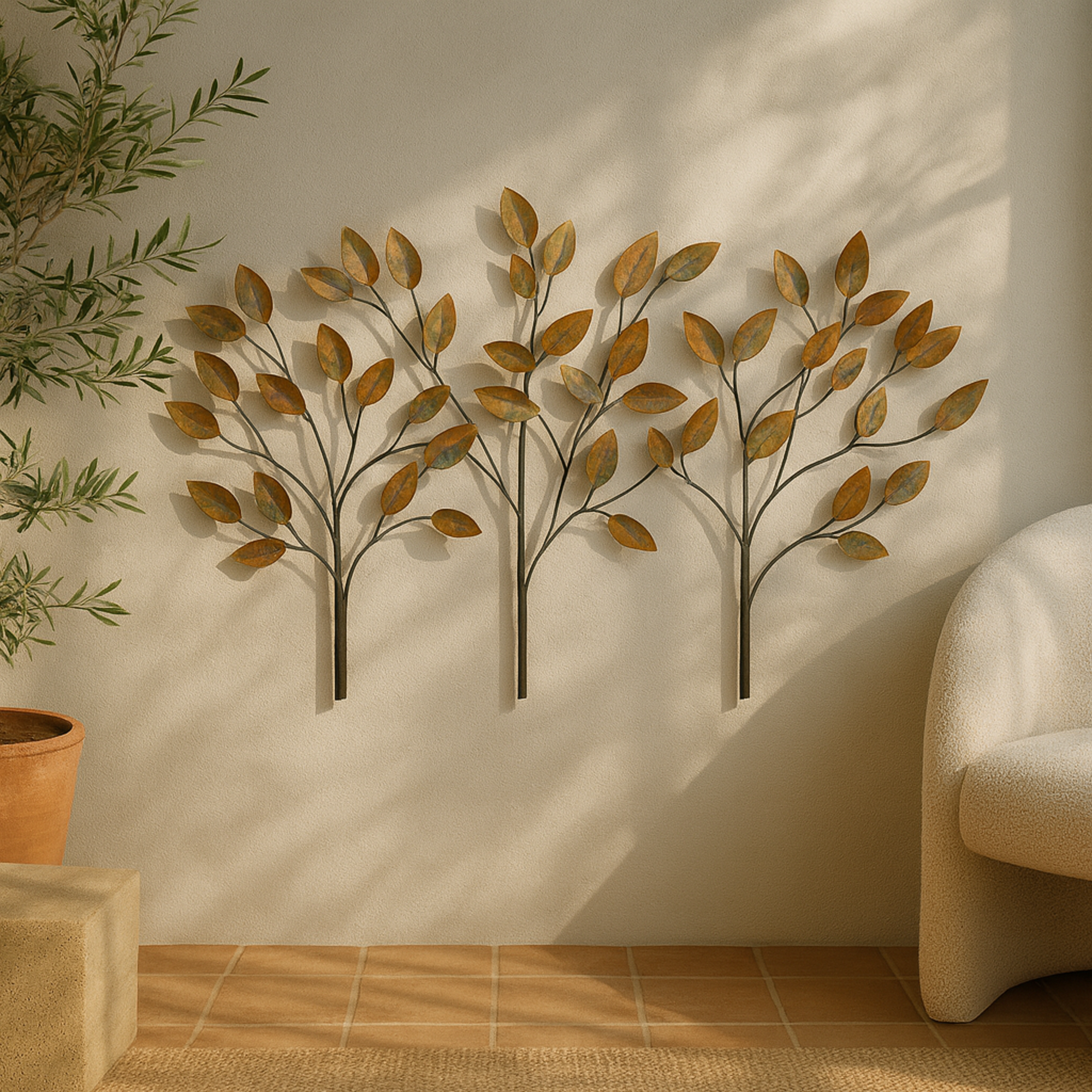Tree Brown Metal Home Wall Decor
