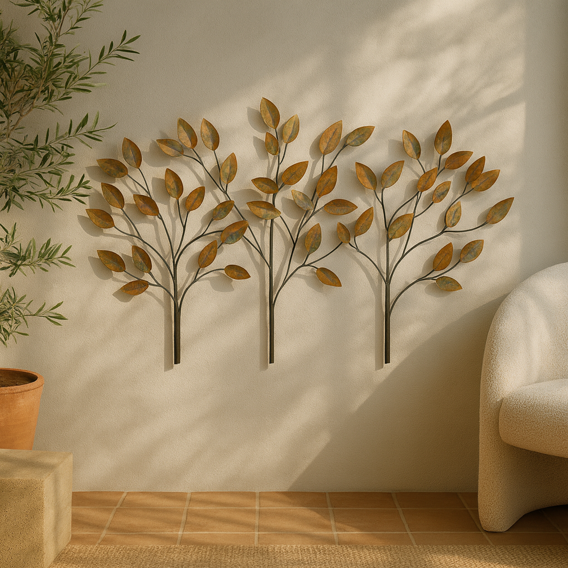 Tree Brown Metal Home Wall Decor