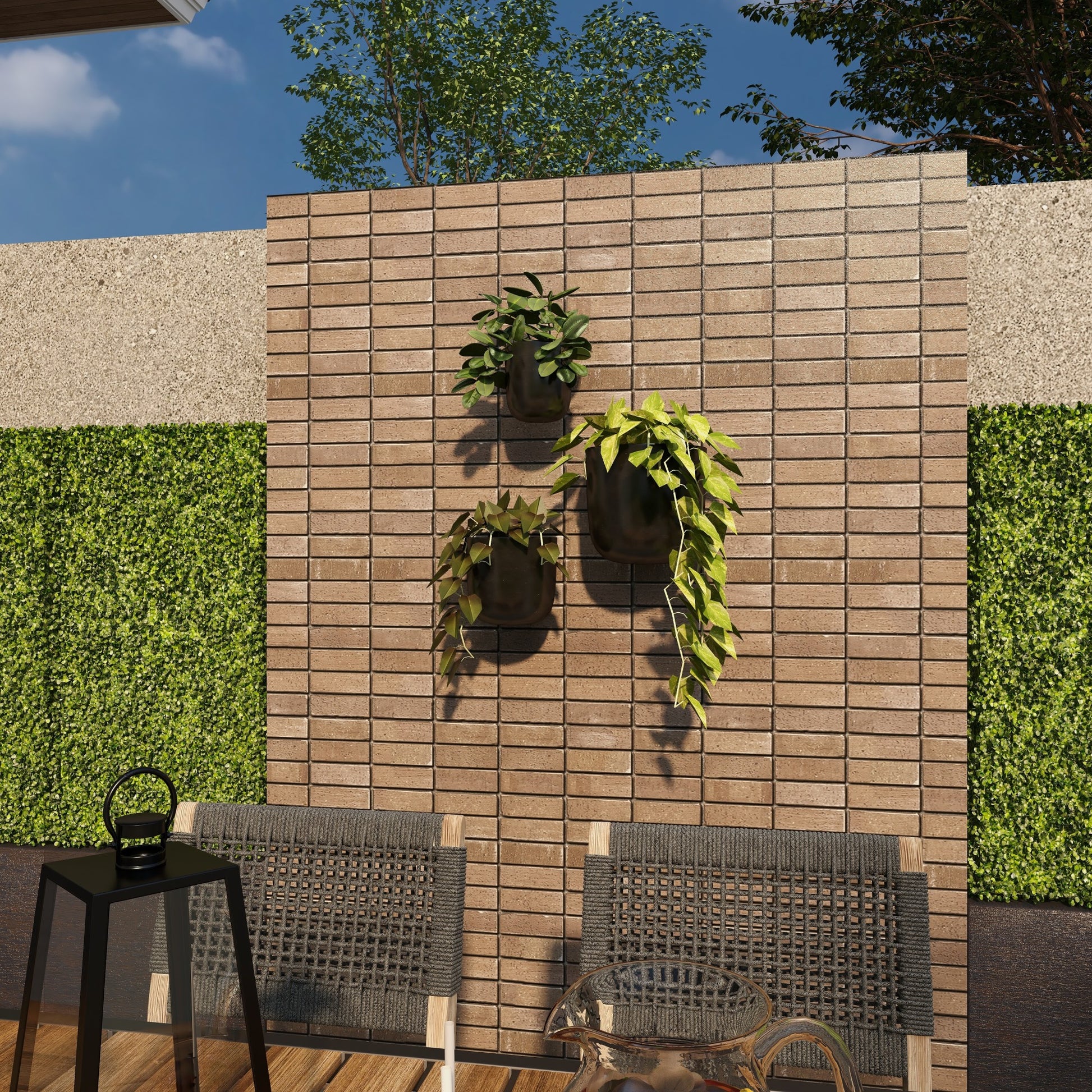 Set of 3 Metal Floating Indoor Outdoor Wall Planter
