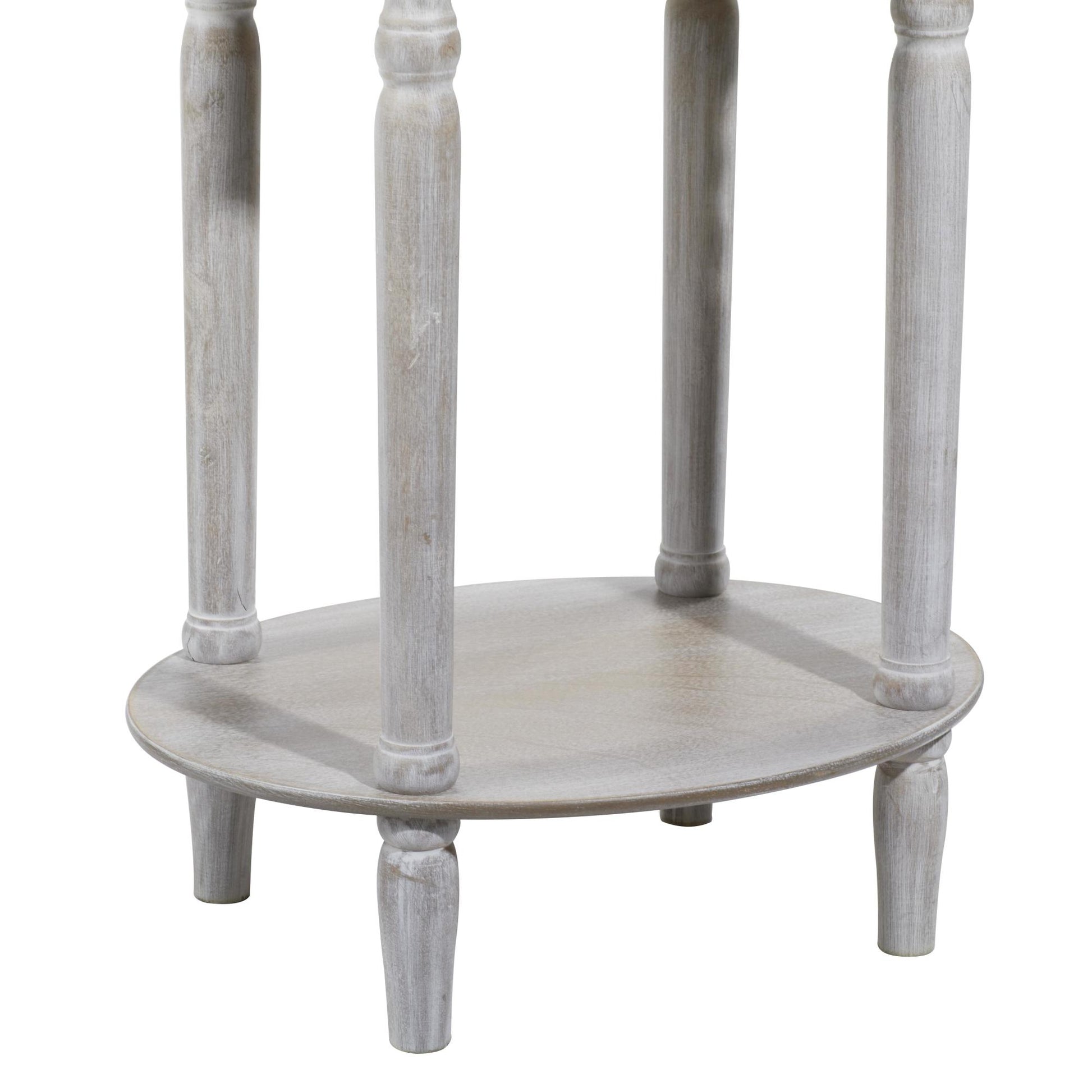Light Brown Wood Whitewashed Oval 1 Drawer Side End Accent Table