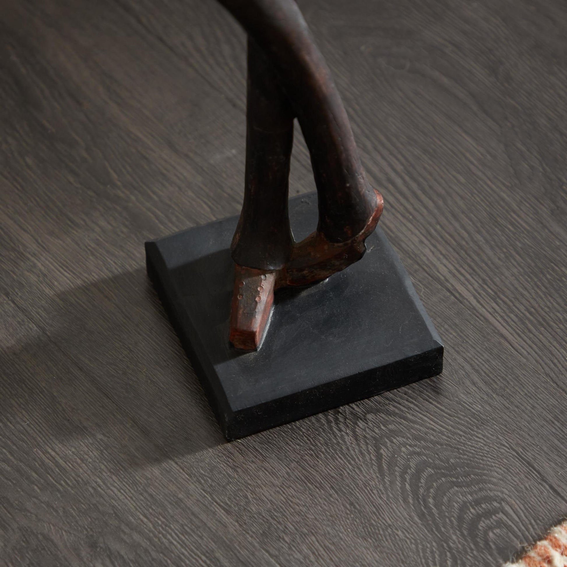 Set of 4 Musician Brown Polystone Tall Long Legged Jazz Band Decorative Sculpture with Black Base Stand