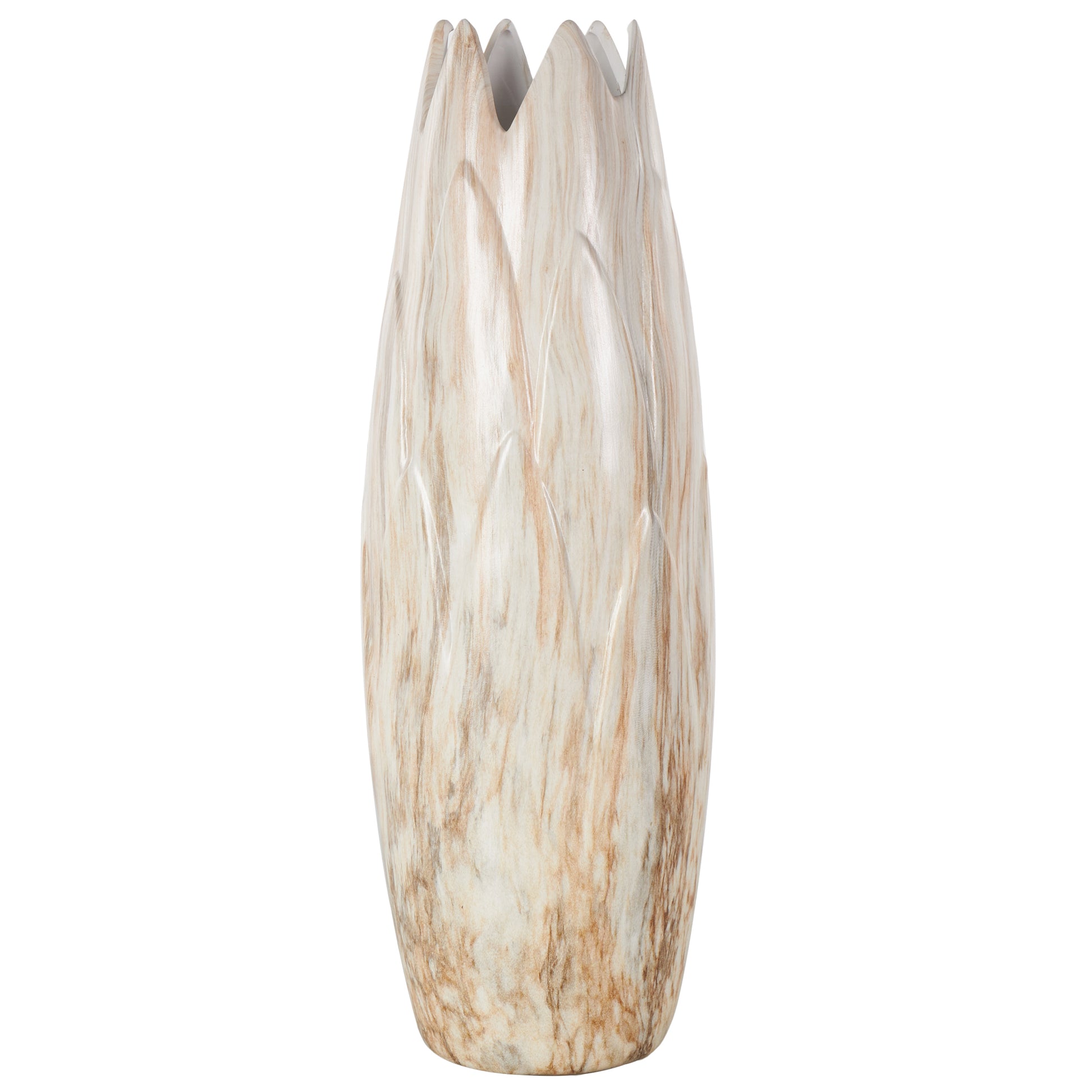 Ceramic Marbled Decorative Vase with Angled Edge Opening