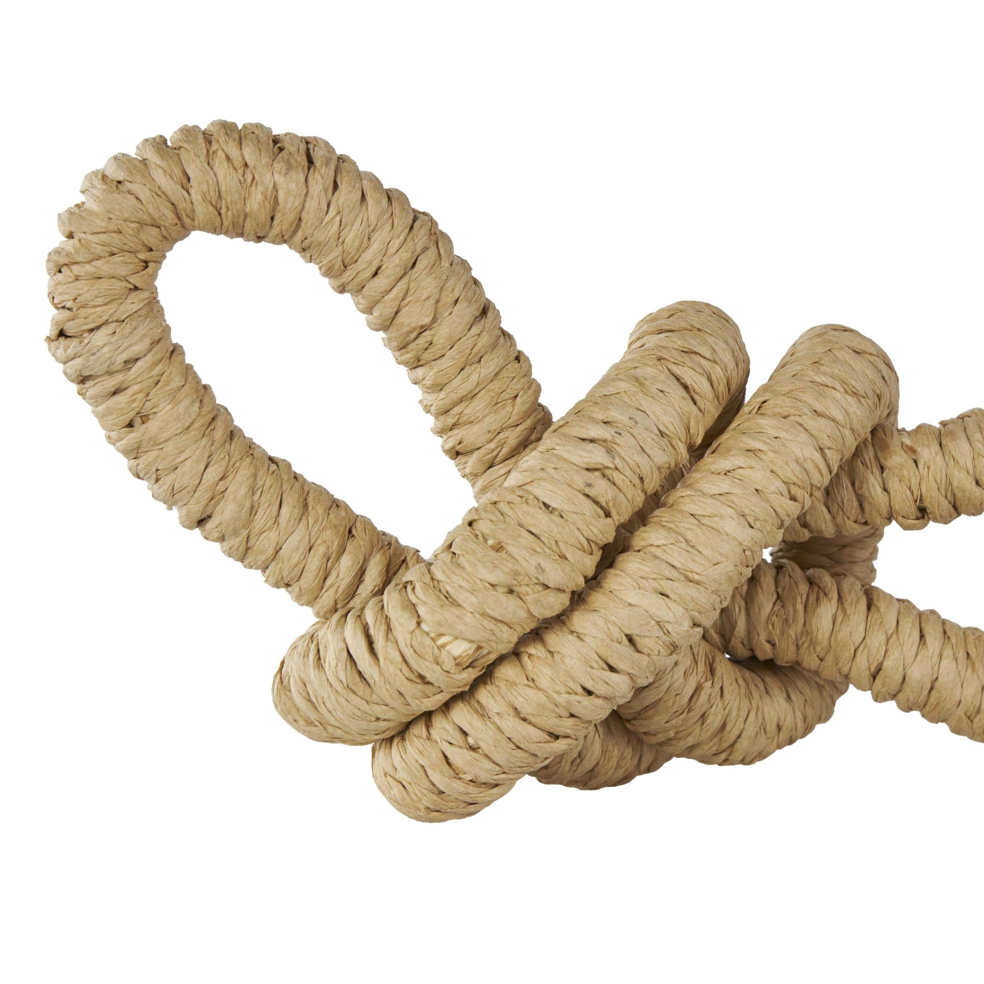 Set of 2 Knot Brown Paper Woven Decorative Sculpture
