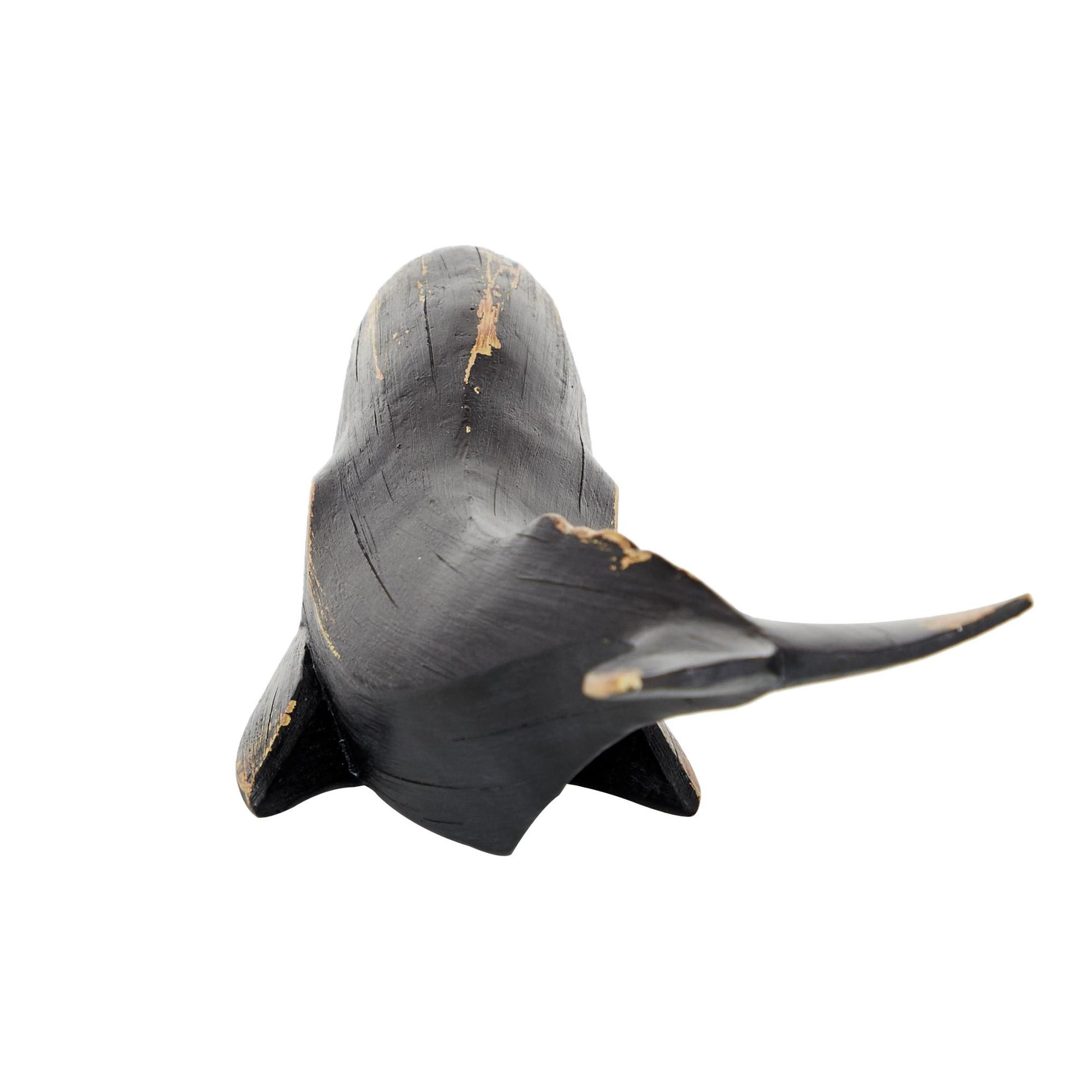 Whale Black Polystone Handmade Decorative Sculpture