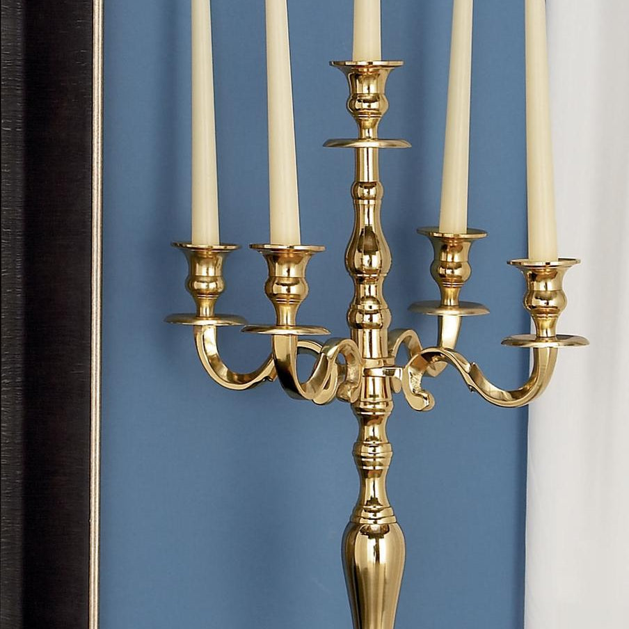 Scroll Gold Aluminum Metal Decorative Candelabra