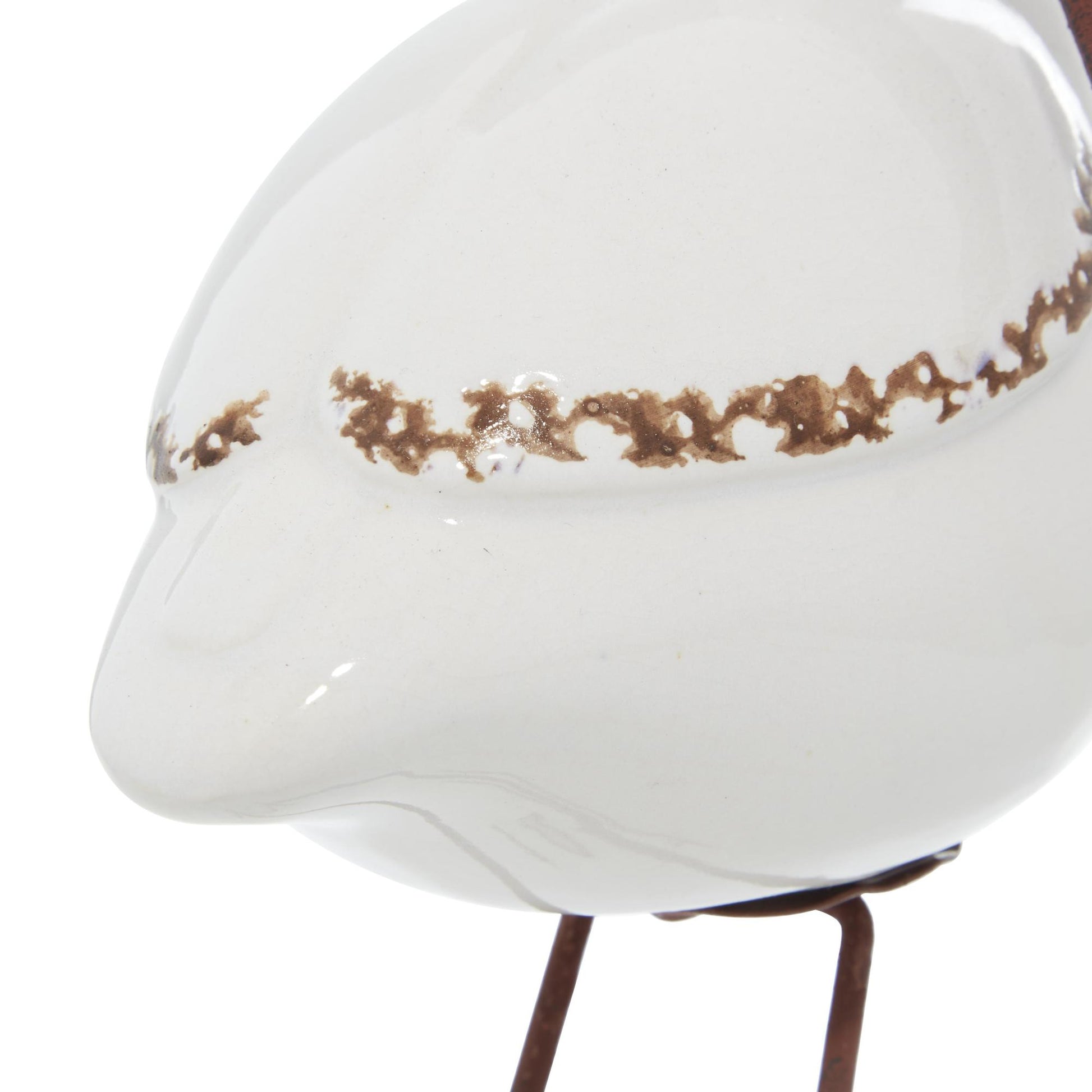 Set of 3 Bird White Ceramic Decorative Sculpture