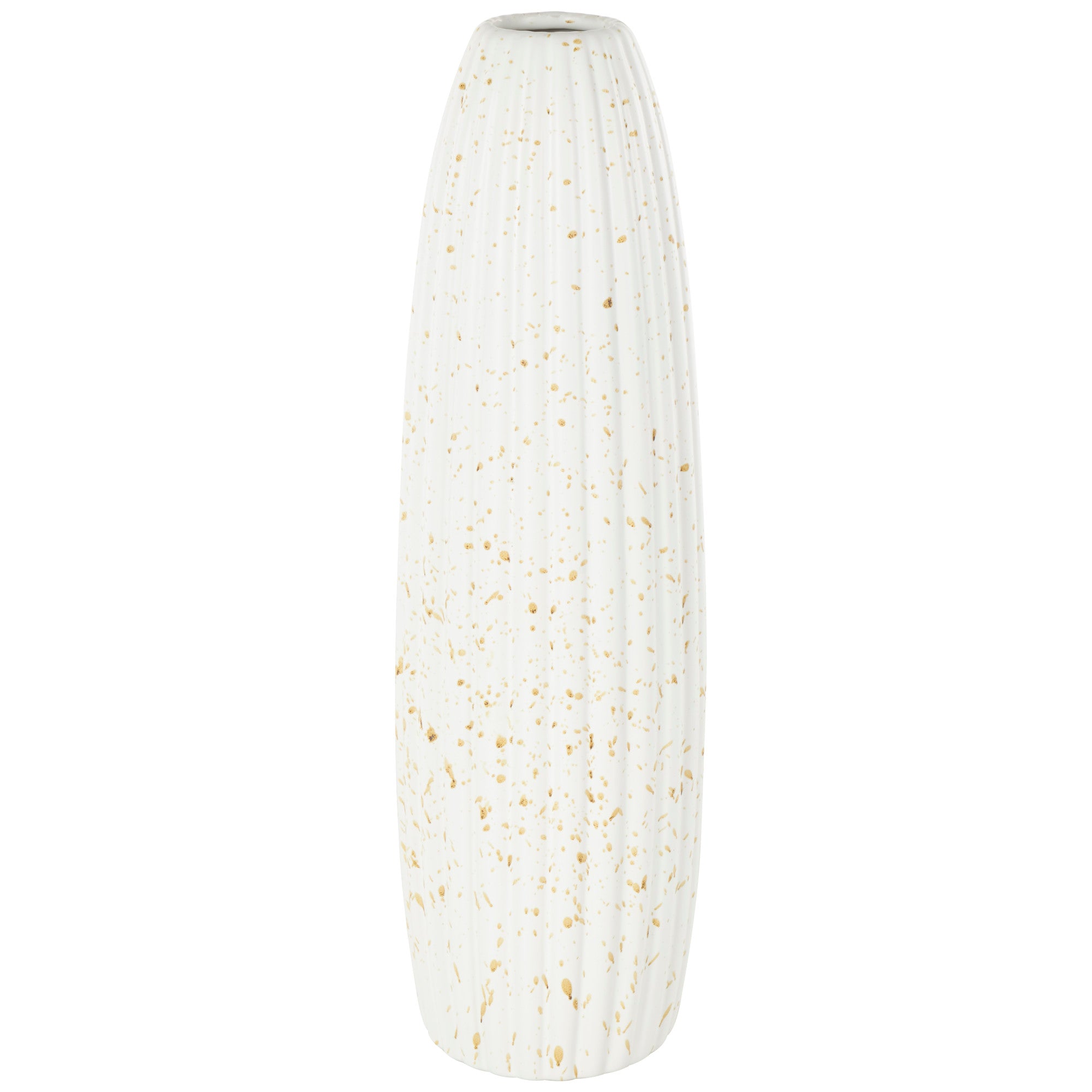 White Ceramic Speckled Decorative Vase