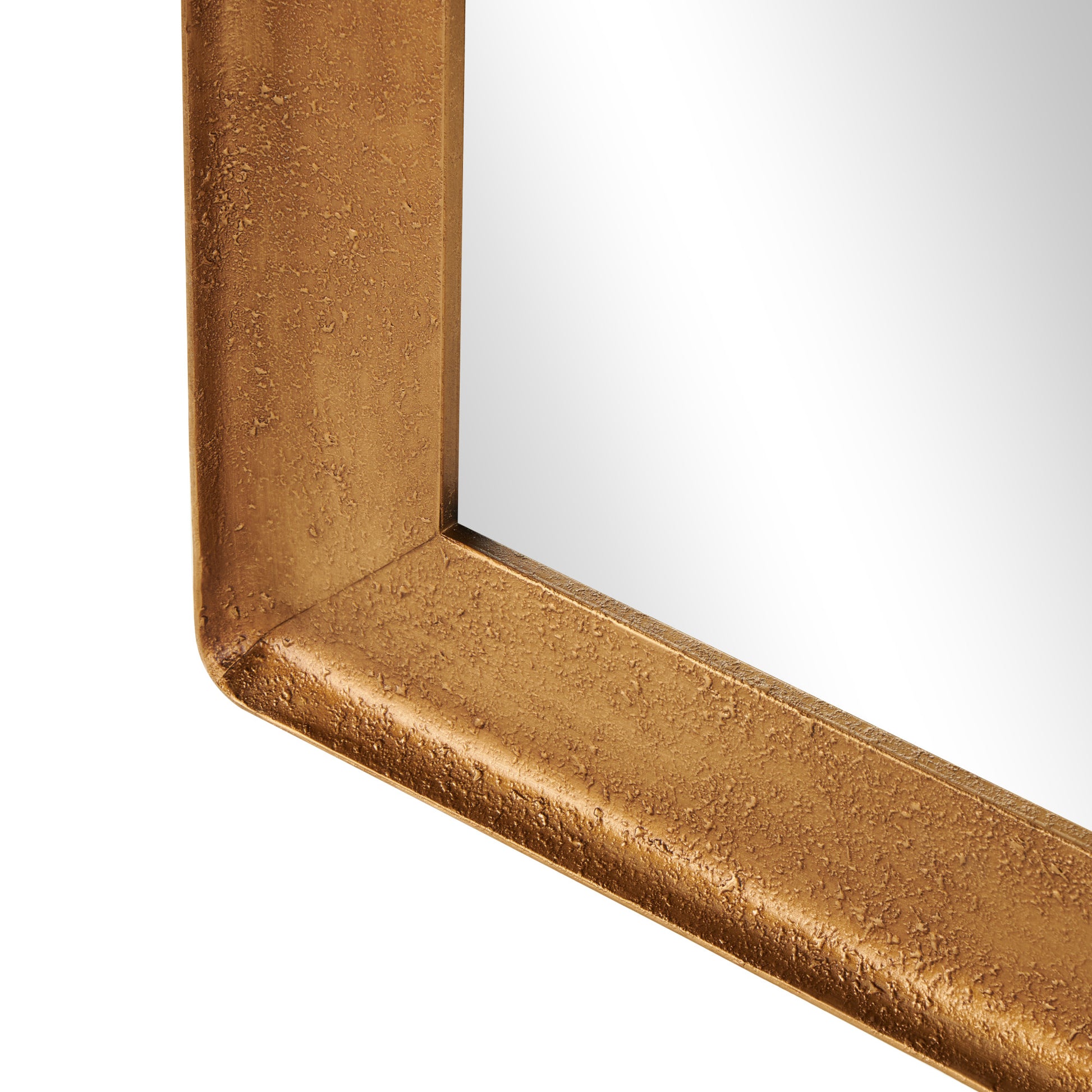 Gold Metal Room Wall Mirror with Textured Frame