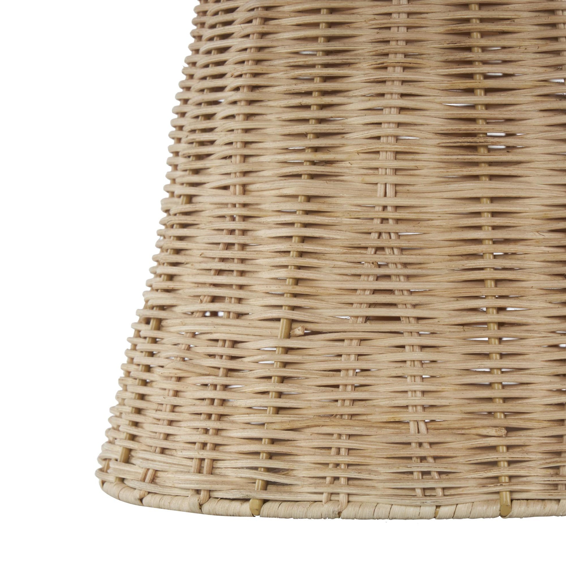Brown Rattan Handmade Woven Tapered Fluted Decorative Vase