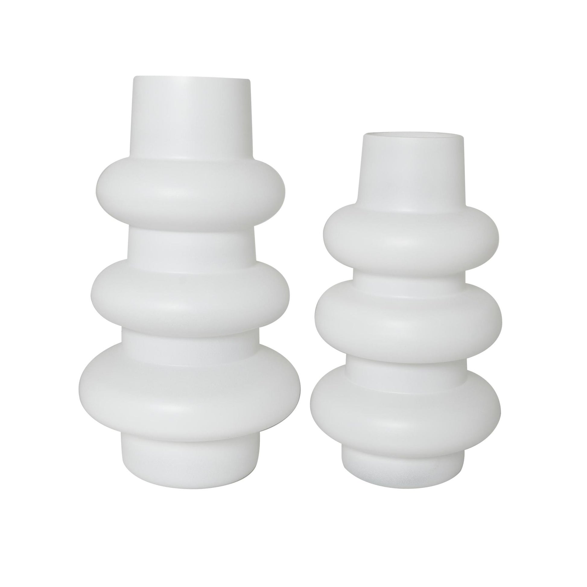 Set of 2 Glass Dimensional Bubble Decorative Vase