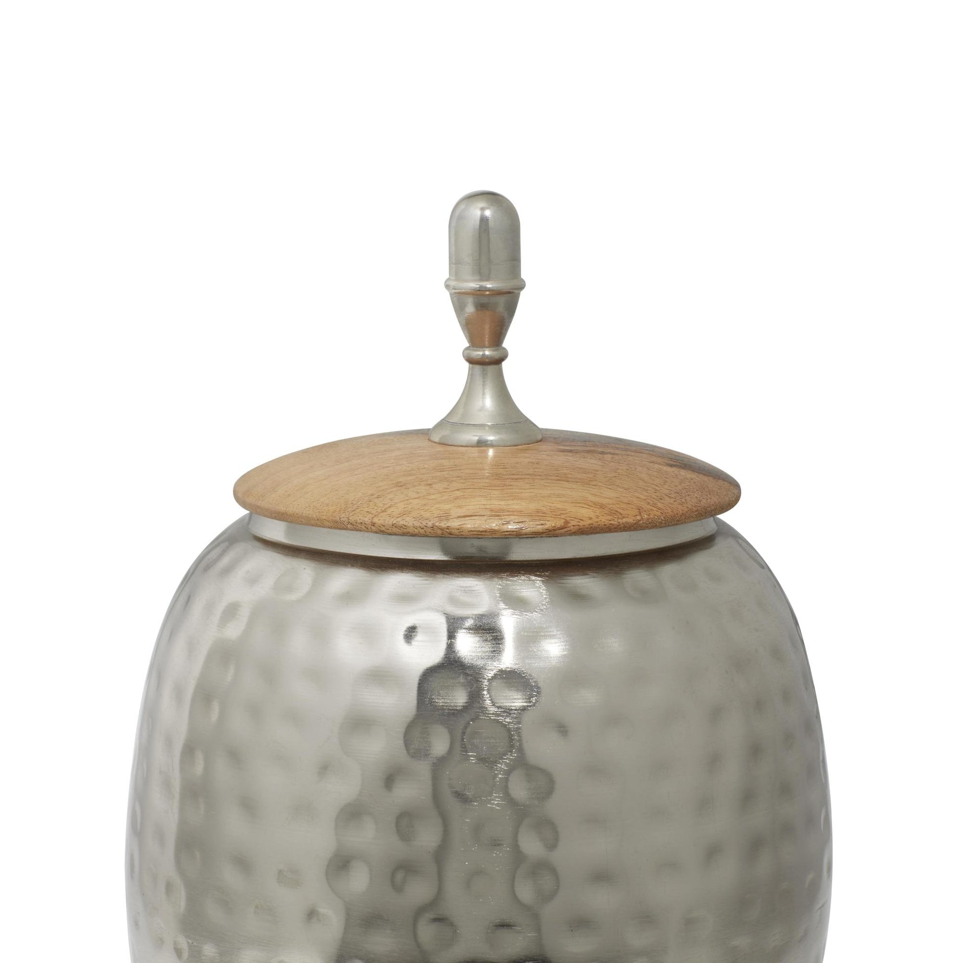 Silver Metal Hammered Living Room Decorative Jars