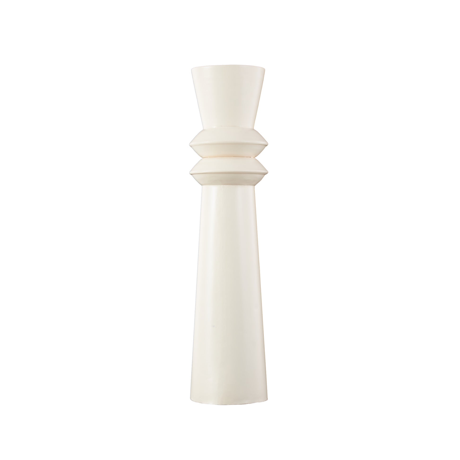 Metal Tall Art Deco Fluted Floor Decorative Vase