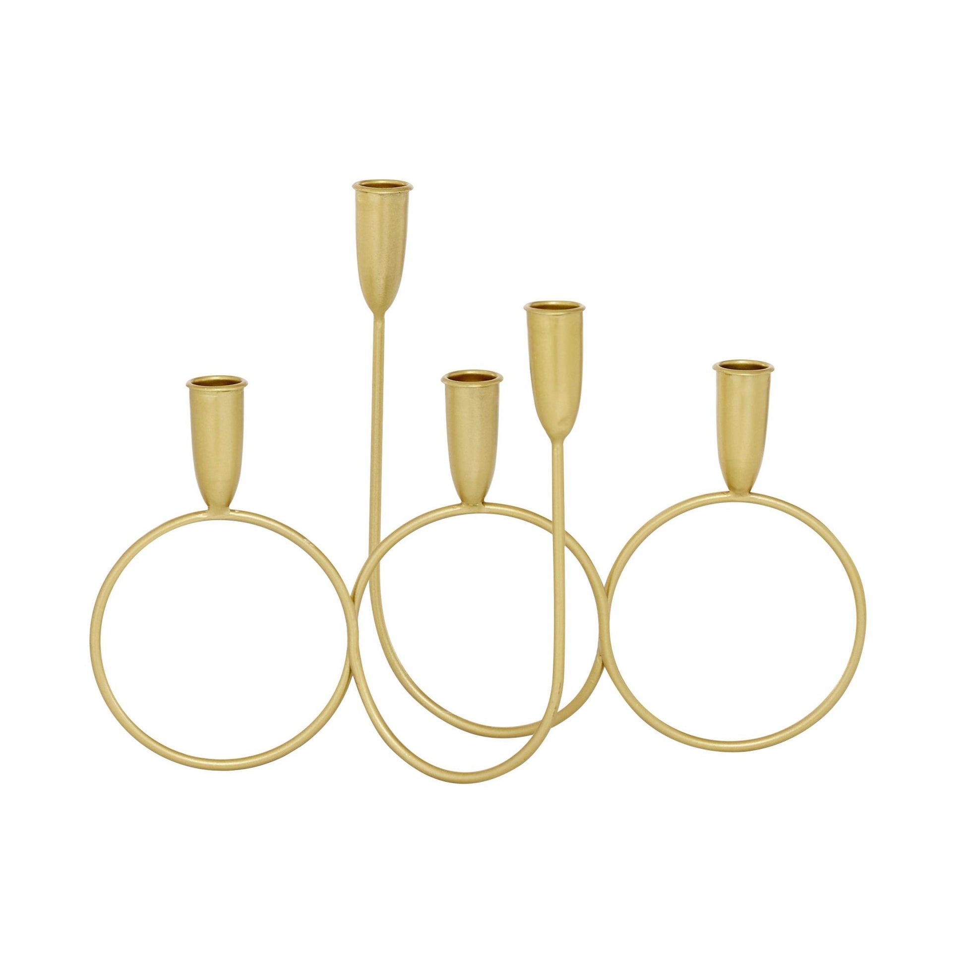 CosmoLiving by Cosmopolitan Gold Metal Decorative Candelabra