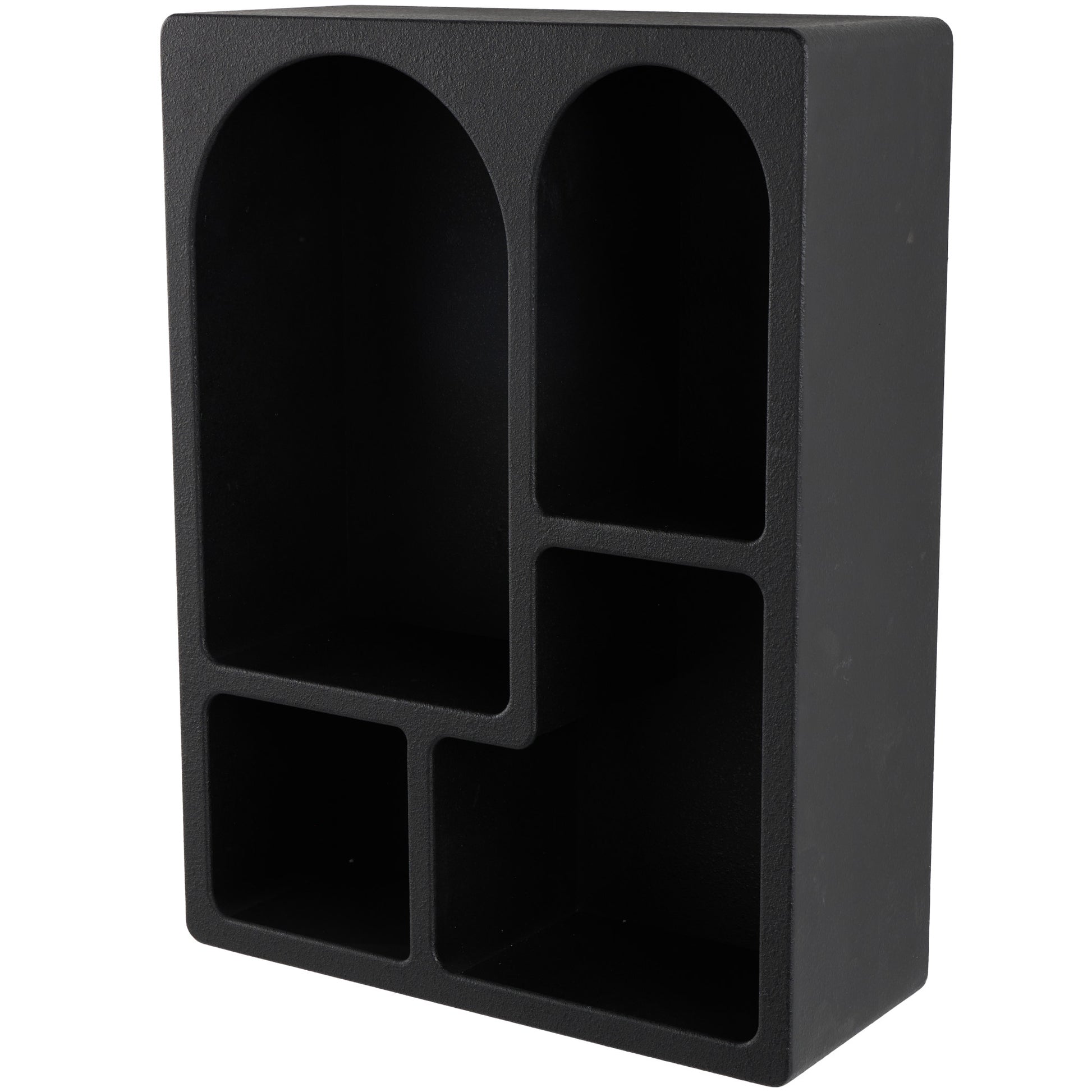 Geometric Wooden Arched 4 Shelf Room Wall Shelf with Block Shapes