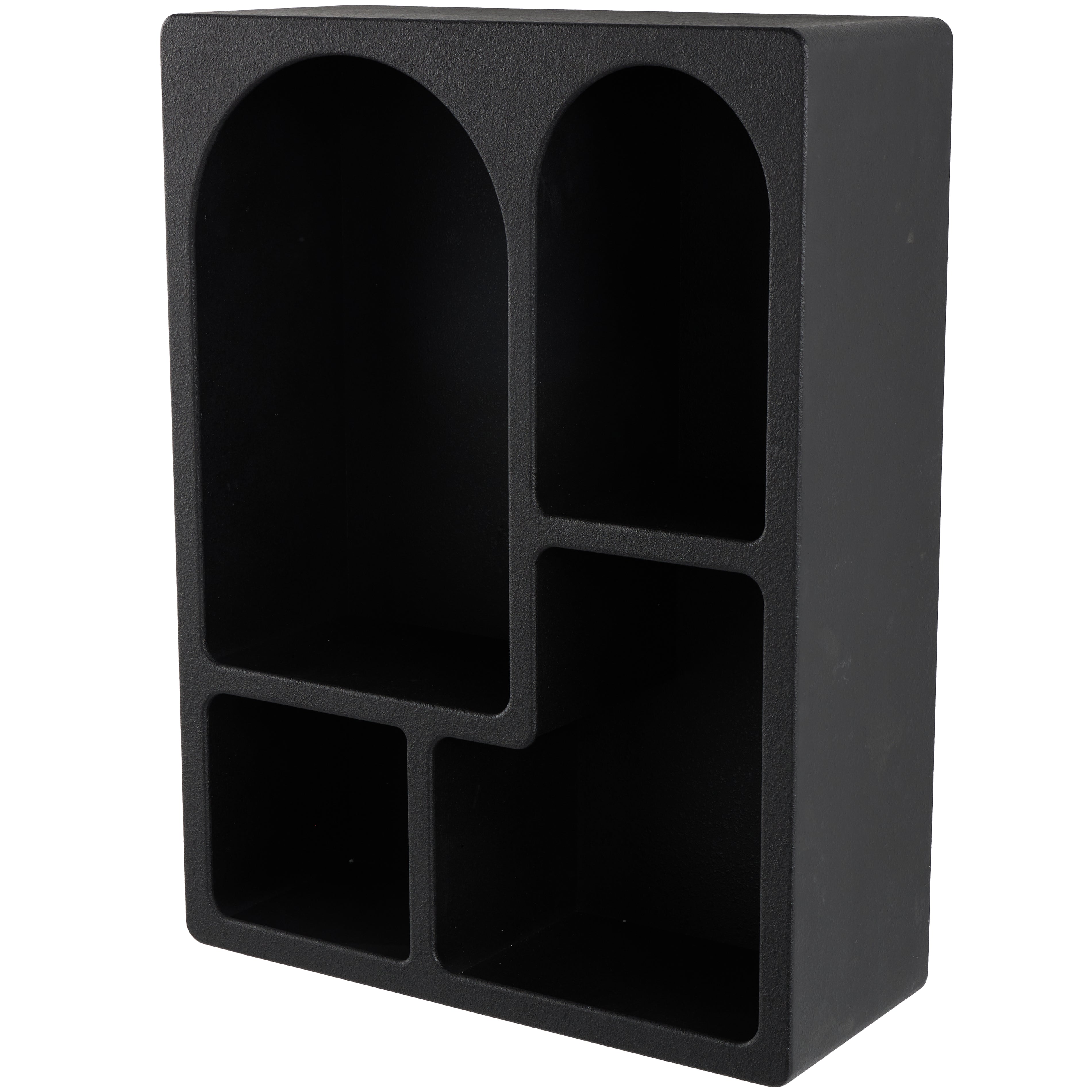 Geometric Wooden Arched 4 Shelf Room Wall Shelf with Block Shapes