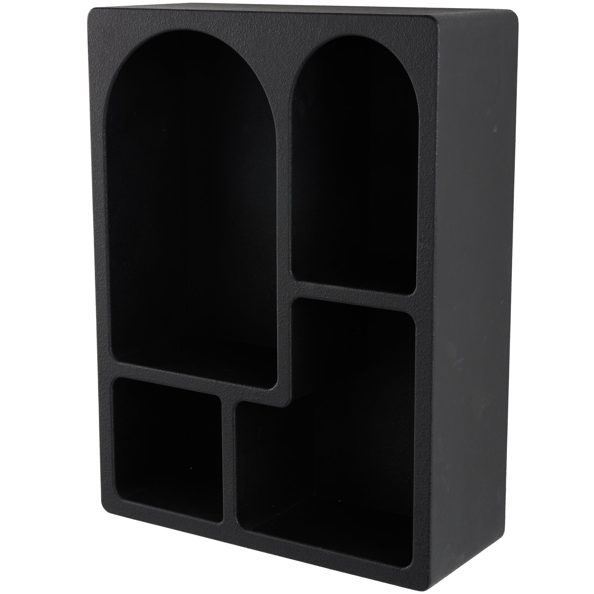 Geometric Wooden Arched 4 Shelf Room Wall Shelf with Block Shapes