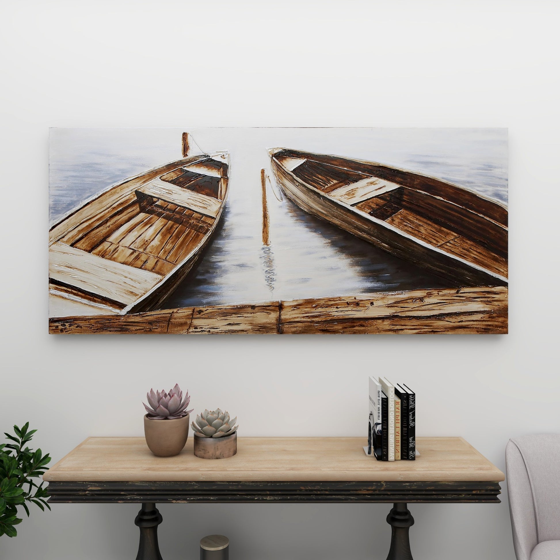 Sail Boat Brown Canvas Decorative Wall Art