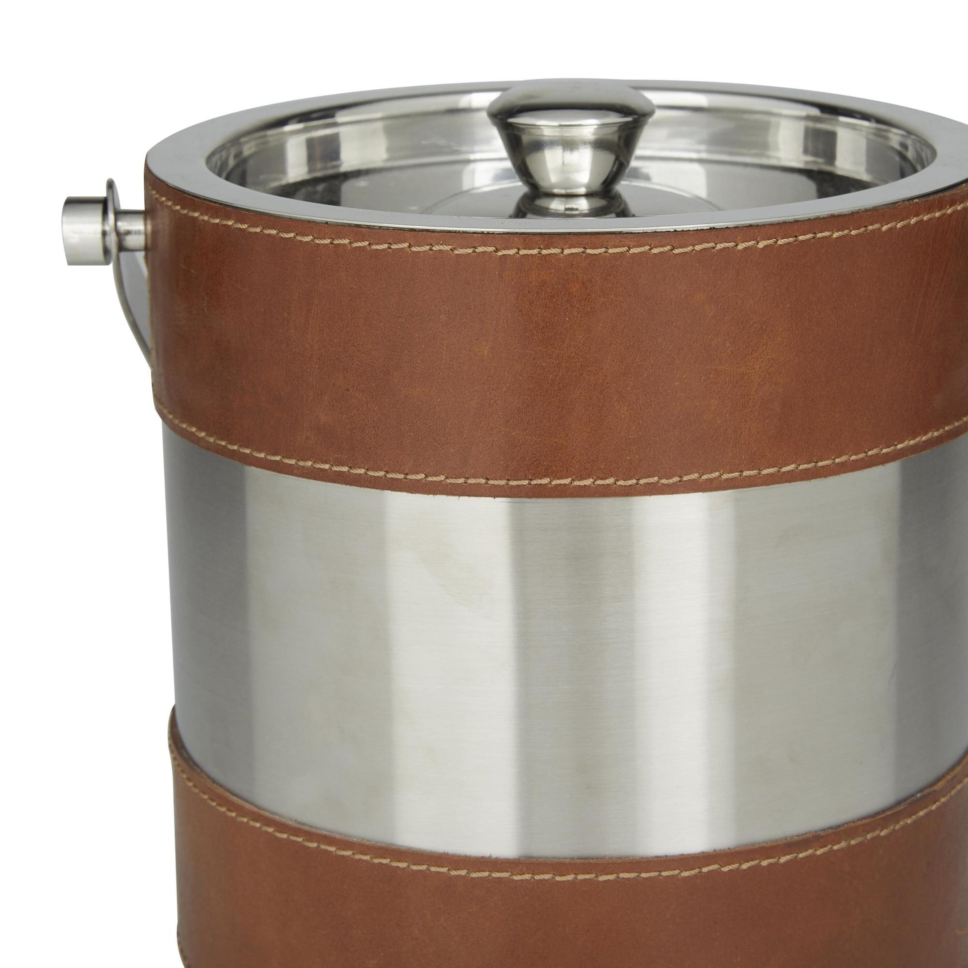 Leather Handmade Decorative Ice Bucket with Lid